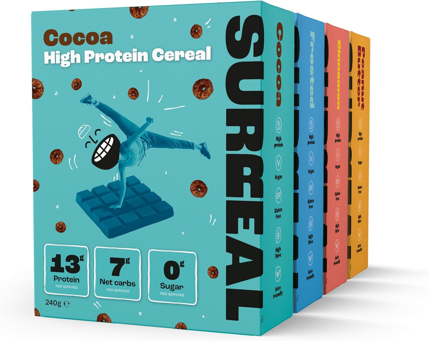 Surreal Variety Pack - High Protein Cereal – Zero Sugar- Healthy Plant Based Cer...