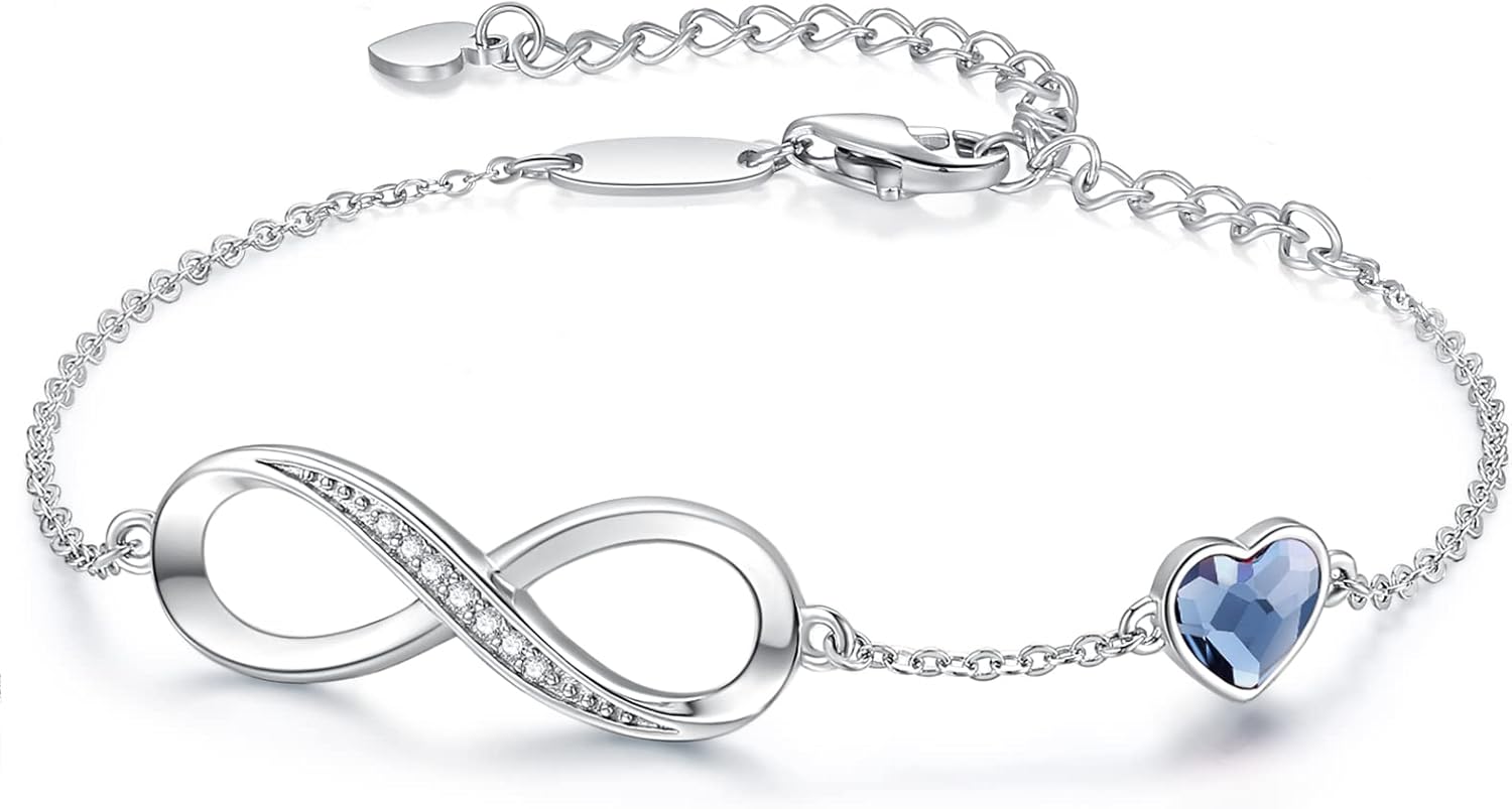 LOUISA SECRET Infinity Bracelets for Womens Jewellery 925 Sterling Silver Bracel...