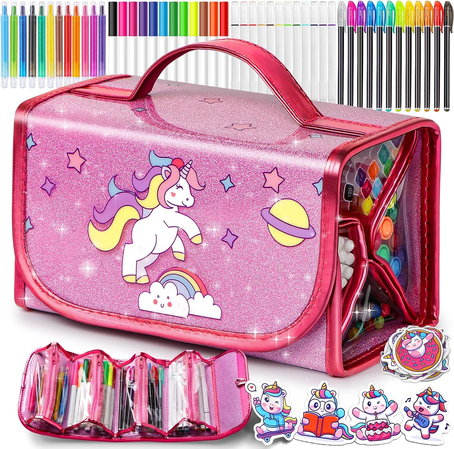 Hot Bee Unicorn Gifts for Girls 4 5 6 7, Unicorn Pencil Case Stationary Sets, Gi...