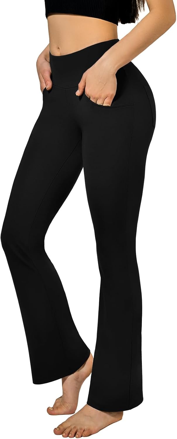 SINOPHANT Flared Yogahose Damen Leggings High Waist Schlaghose Blickdicht Leggin...
