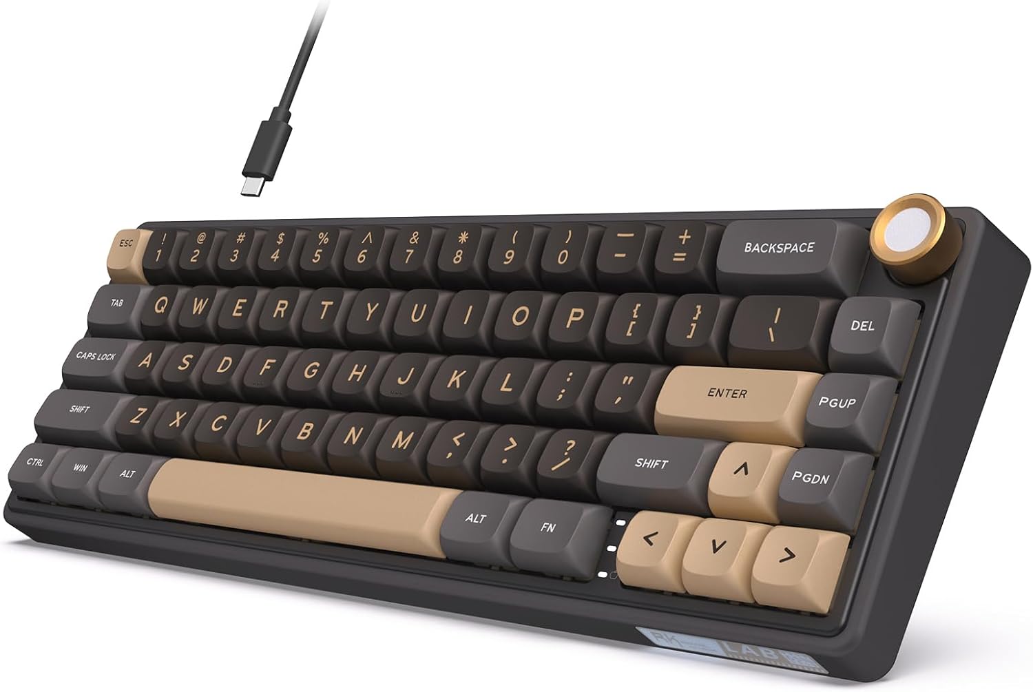 RK ROYAL KLUDGE R65 Wired Gaming Keyboard with Knob, 60% Percent QMK/VIA US Layo...