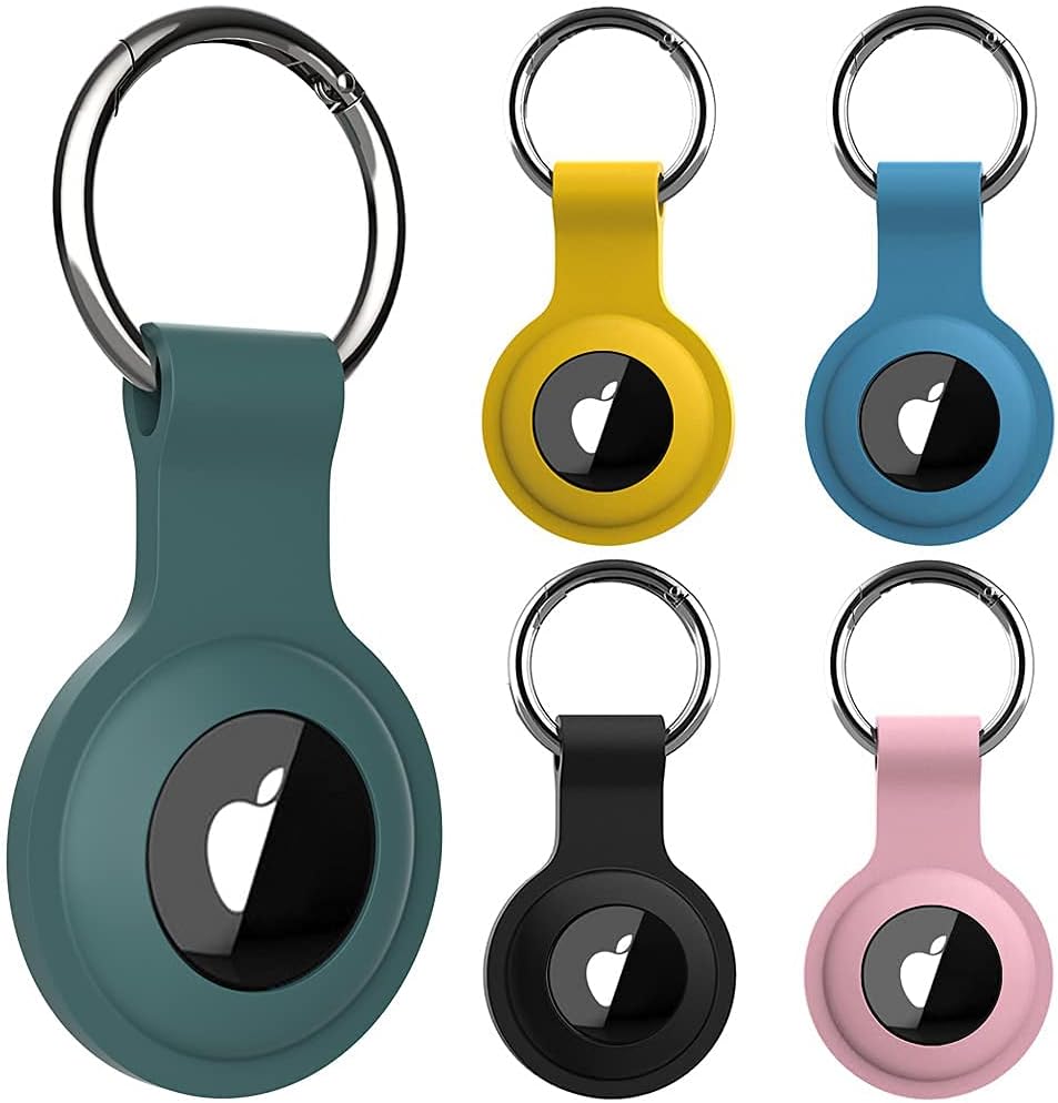 [5-Pack] AirTag Holder - Silicone Case for AirTag Keyring for Keys, Bags, Luggag...