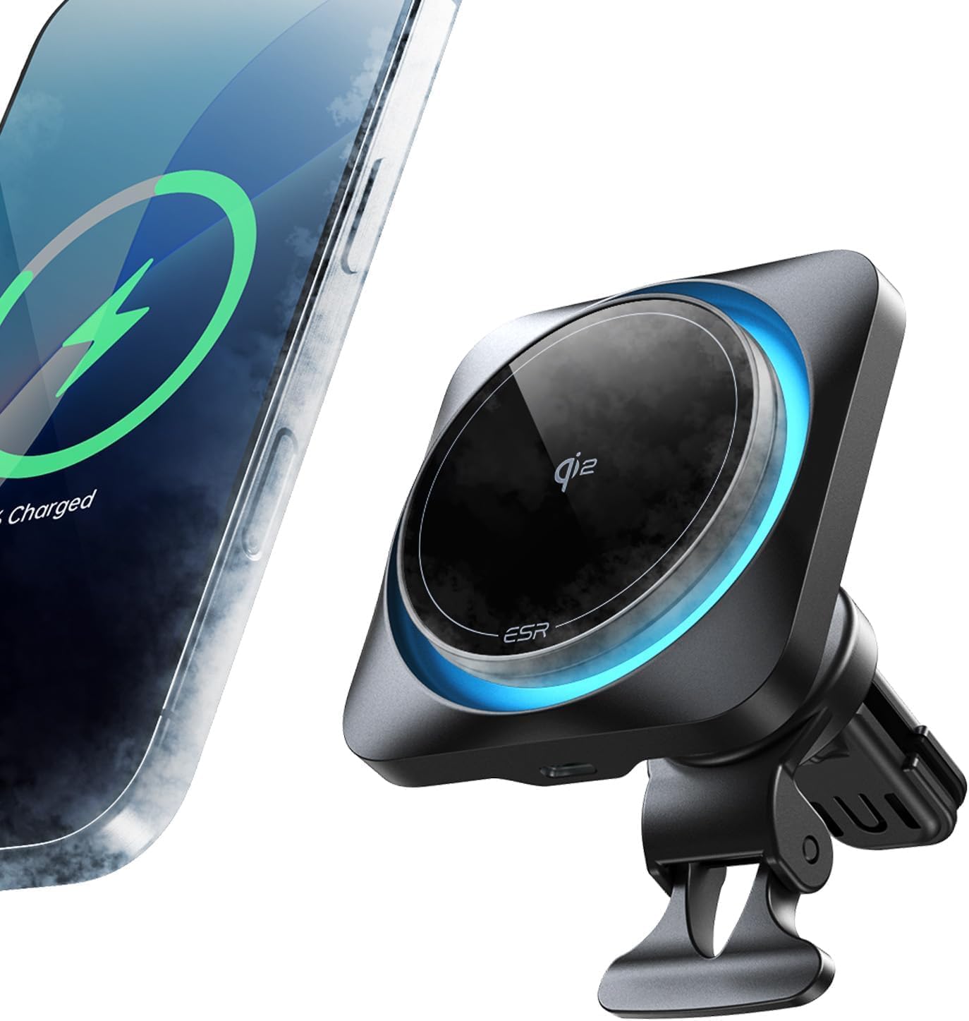 ESR for Qi2 15W MagSafe Car Mount Charger, Special Phone Cooling Qi2-Certified M...