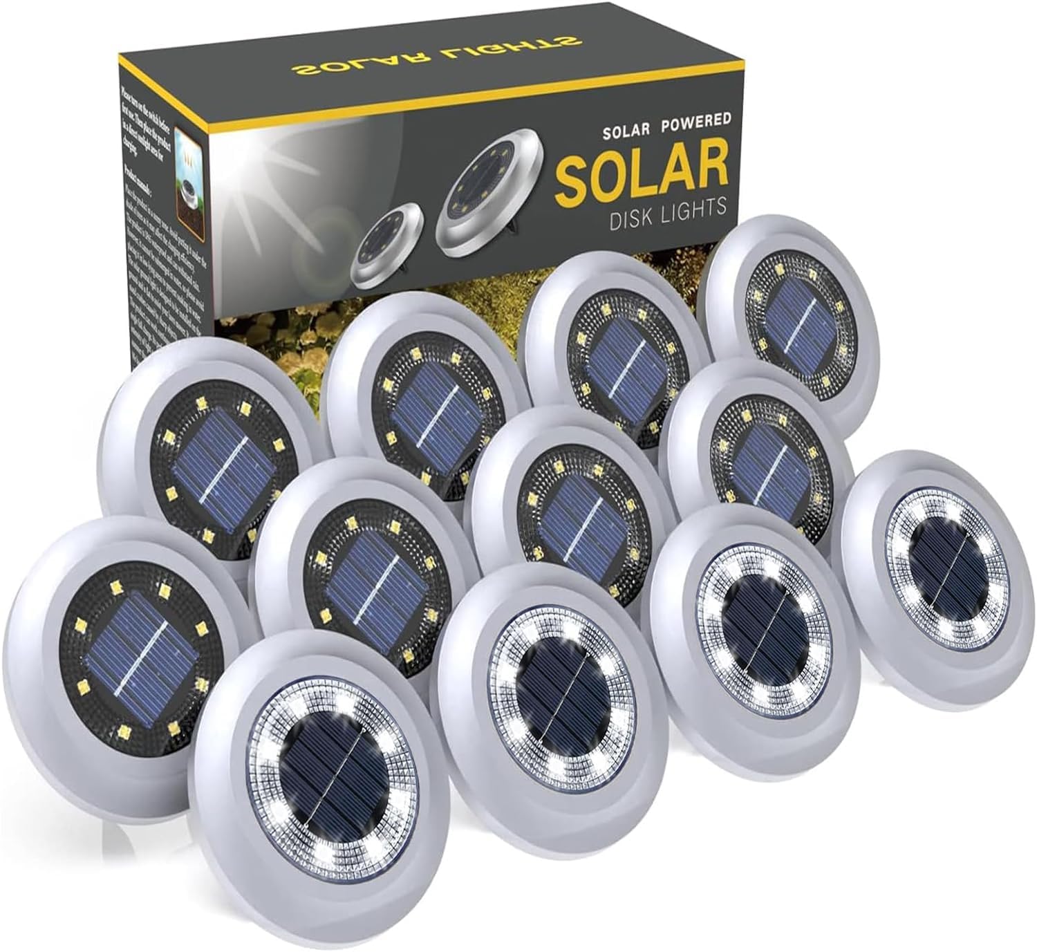 Torchtree 2023 Upgraded Solar Lights Outdoor Garden, Solar Ground Lights, Disk L...