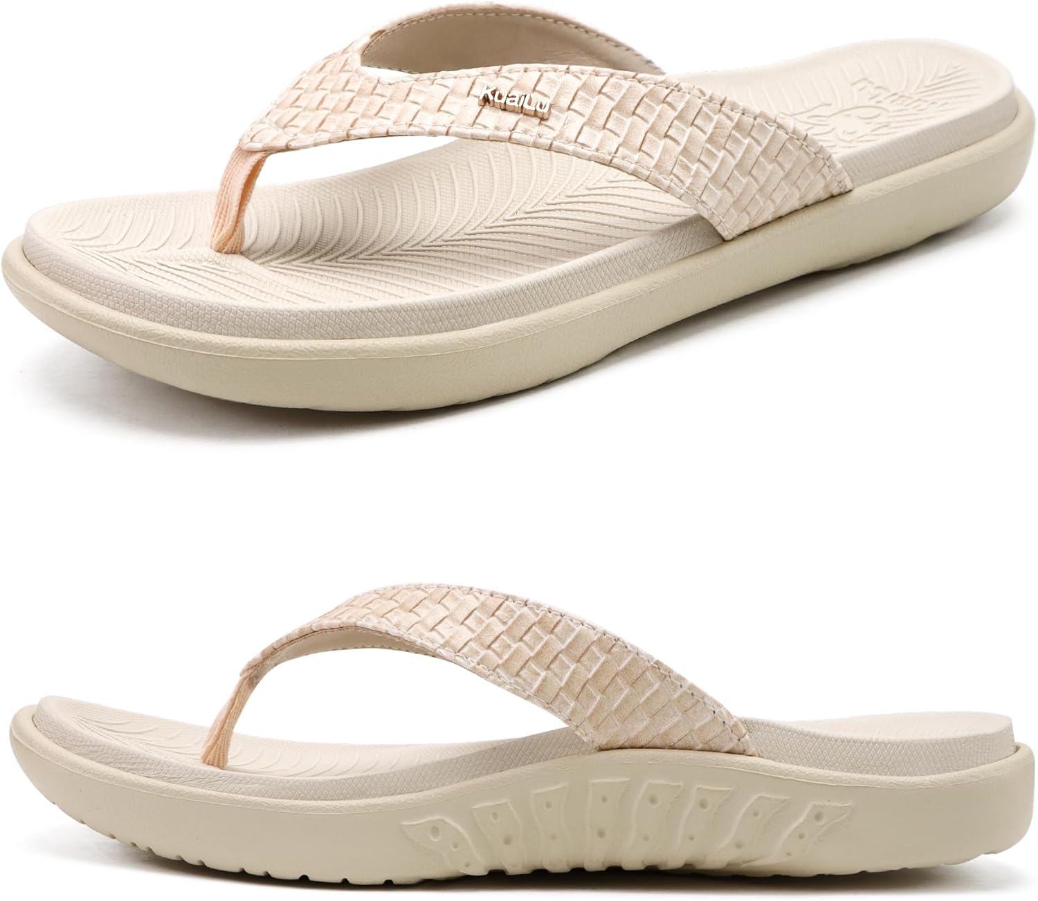 KuaiLu Women's Flip Flops, Special Walking Thong Sandals with Yoga Mat Comfort,...