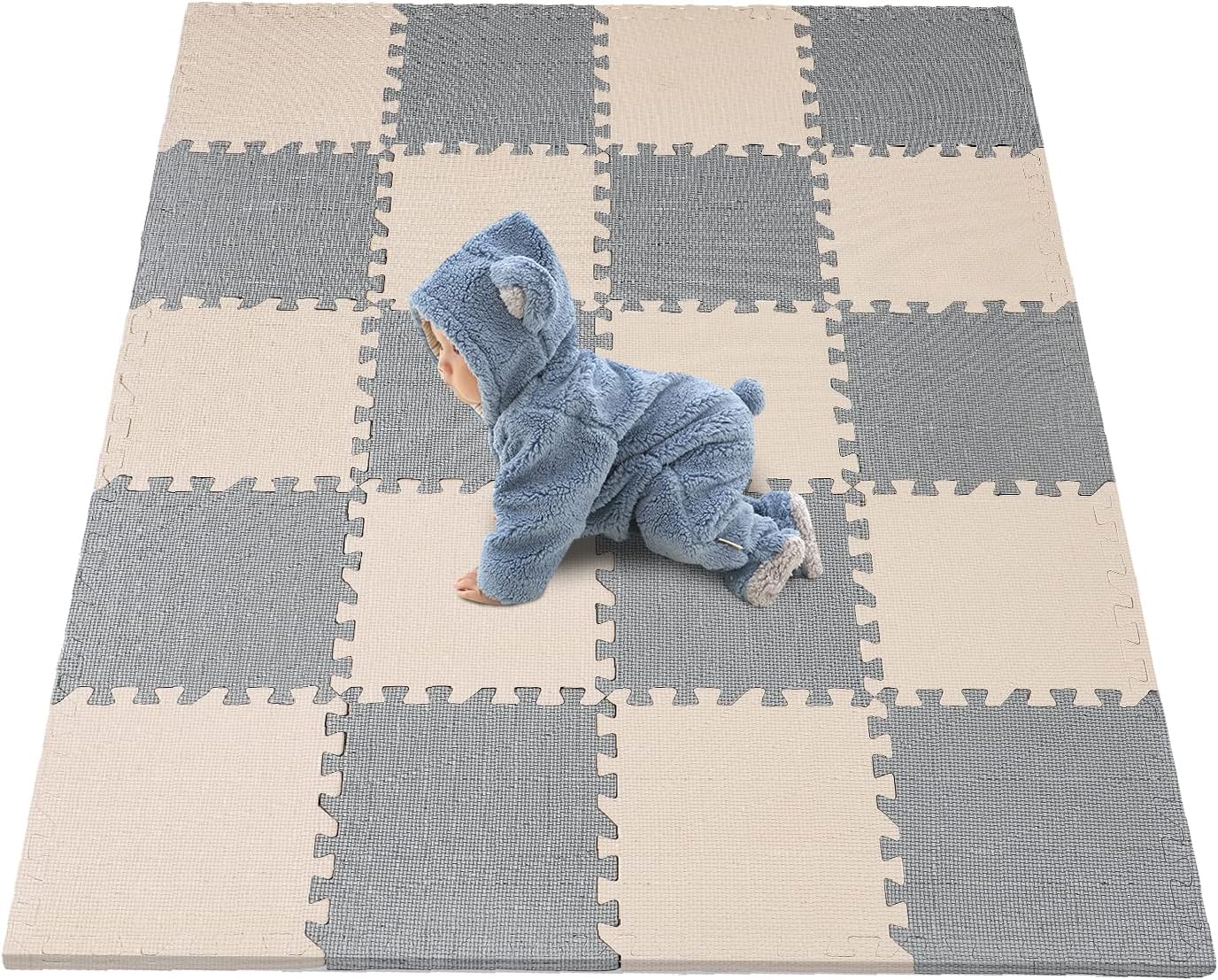 YORKING 20Pcs Foam Baby Play Mats 30x30x1cm EVA Baby Floor Tiles Thick Soft Floo...