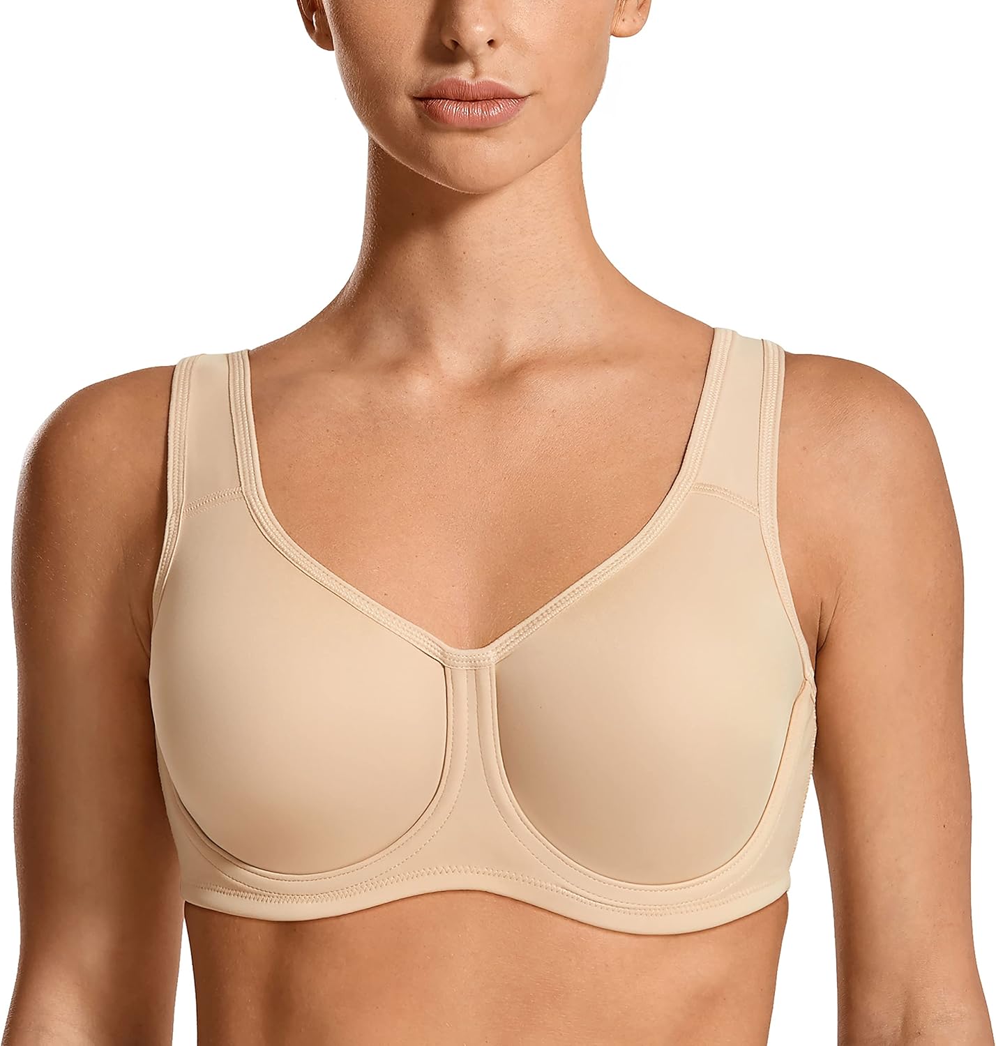 SYROKAN Women's Max Control Sports Bra, Special High-Impact Underwire Sports Bra...
