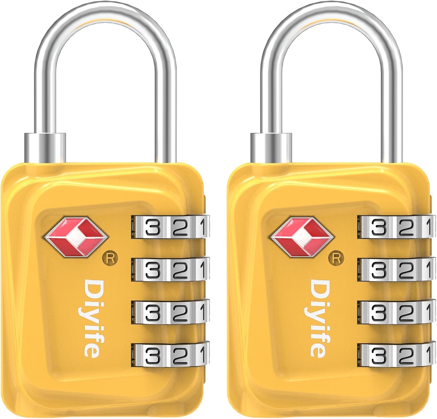 TSA Luggage Locks, [Updated Version] [2 Packs] Diyife 4-Digit Security Padlock,...