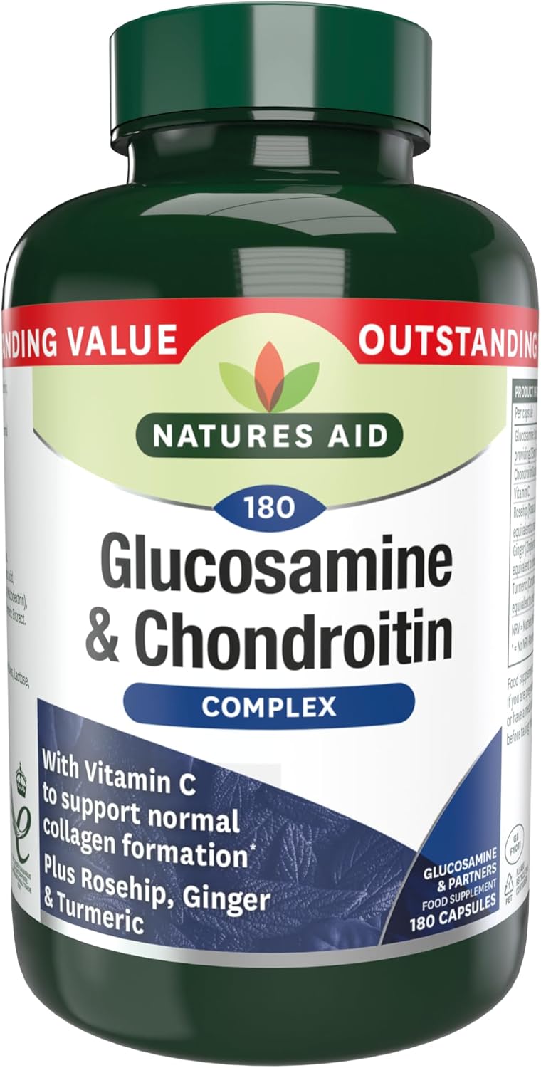 Natures Aid Glucosamine and Chondroitin Complex, with Vitamin C, Rosehip, Ginger...