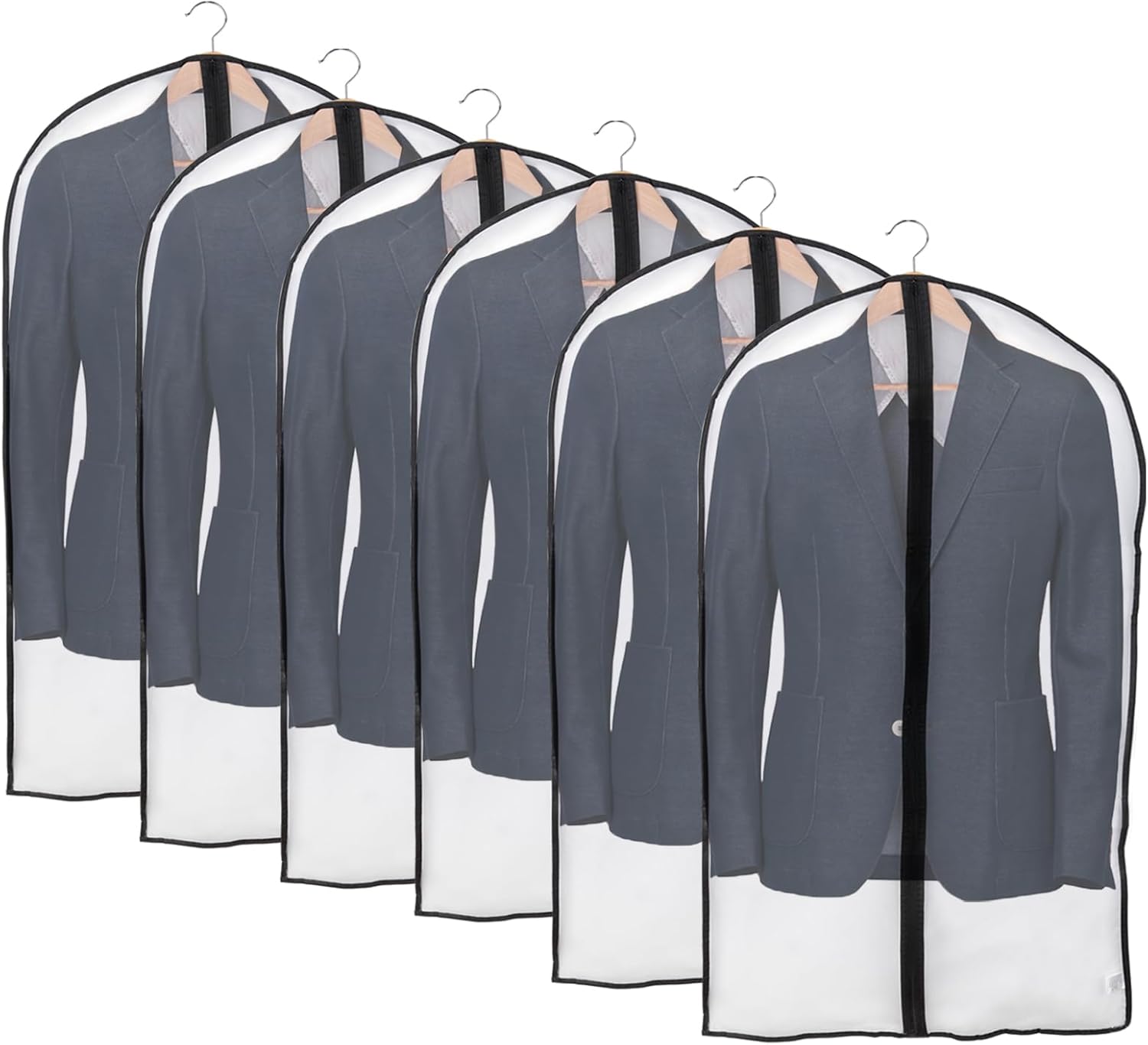 Niviy Garment Covers Dustproof Clothes Covers Moth Proof Coat Bag with Zip PEVA...