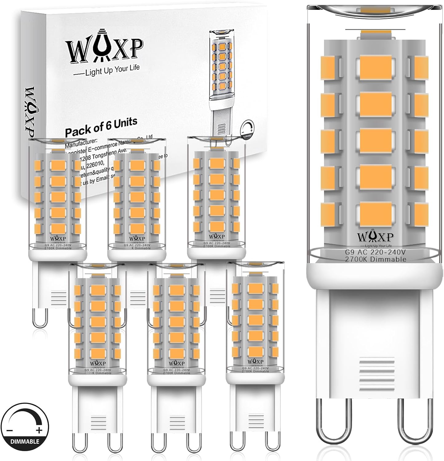 Dimmable G9 LED Bulbs Warm White 3W, 2700K, Equivalent 30W G9 Halogen Light Bulb...