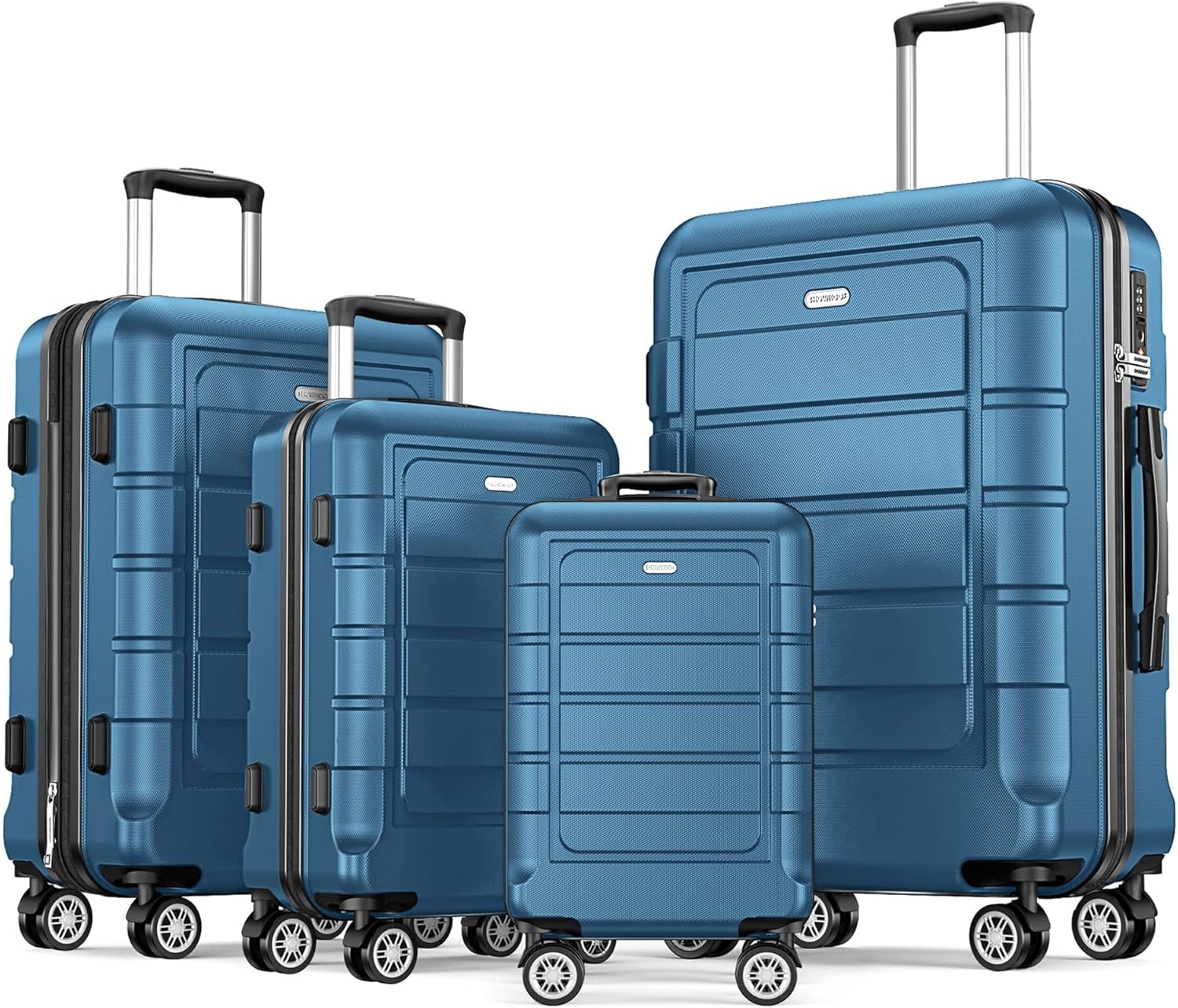 SHOWKOO Suitcase Sets 4 Piece Expandable PC+ABS Hard Shell Lightweight Durable T...