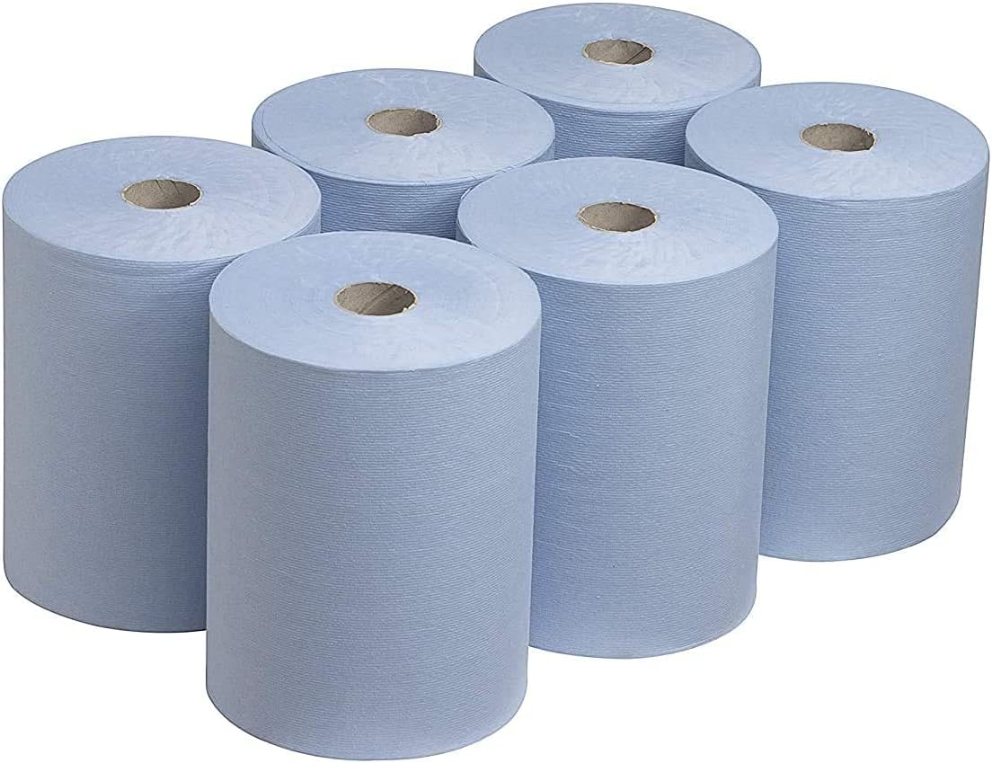 TPZ The Packaging Zone | Centre Feed Blue Rolls | Blue Recycled Paper Hand Towel...