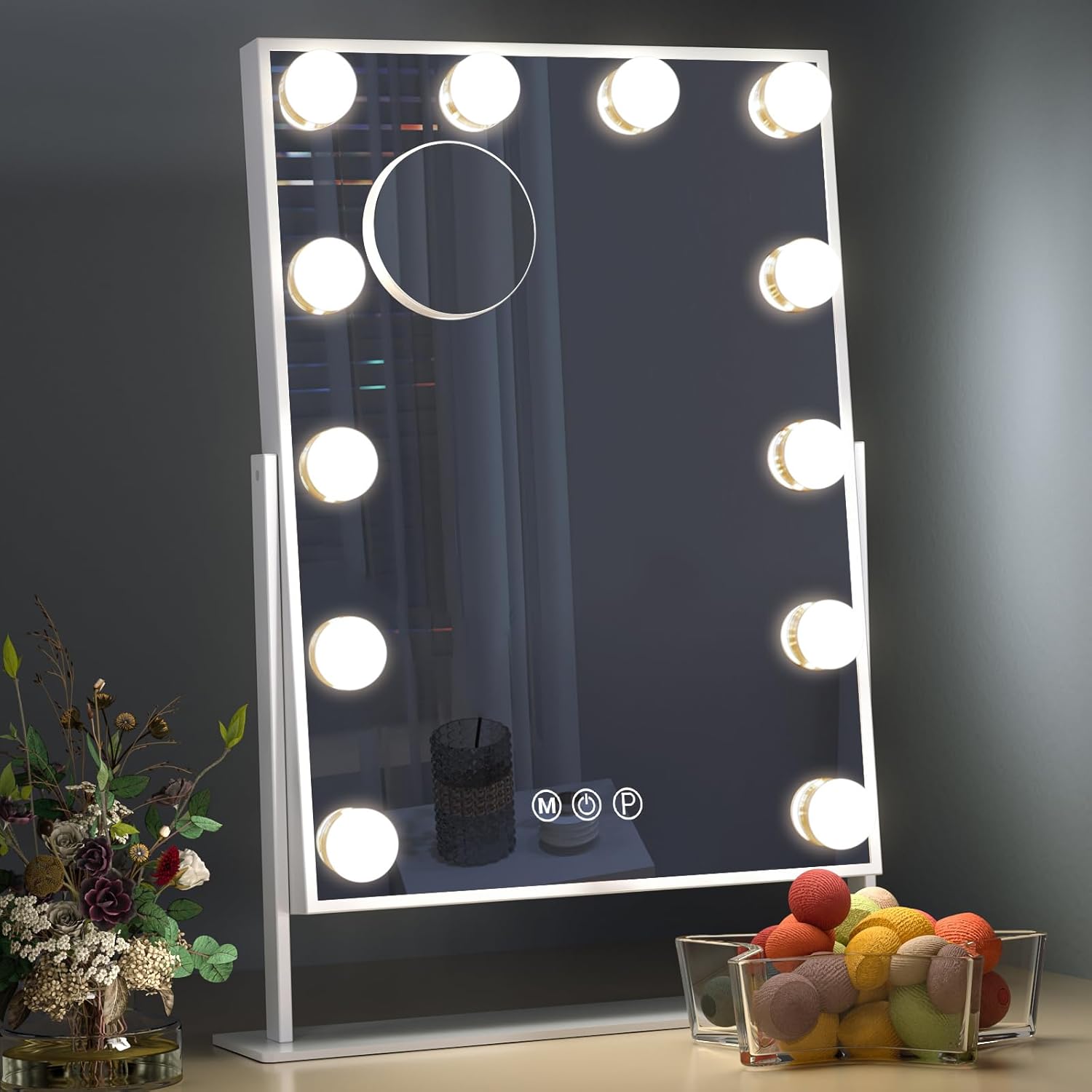 Hansong Hollywood Vanity Mirror with Lights 12 Dimmable LED Bulbs Lighted Makeup...
