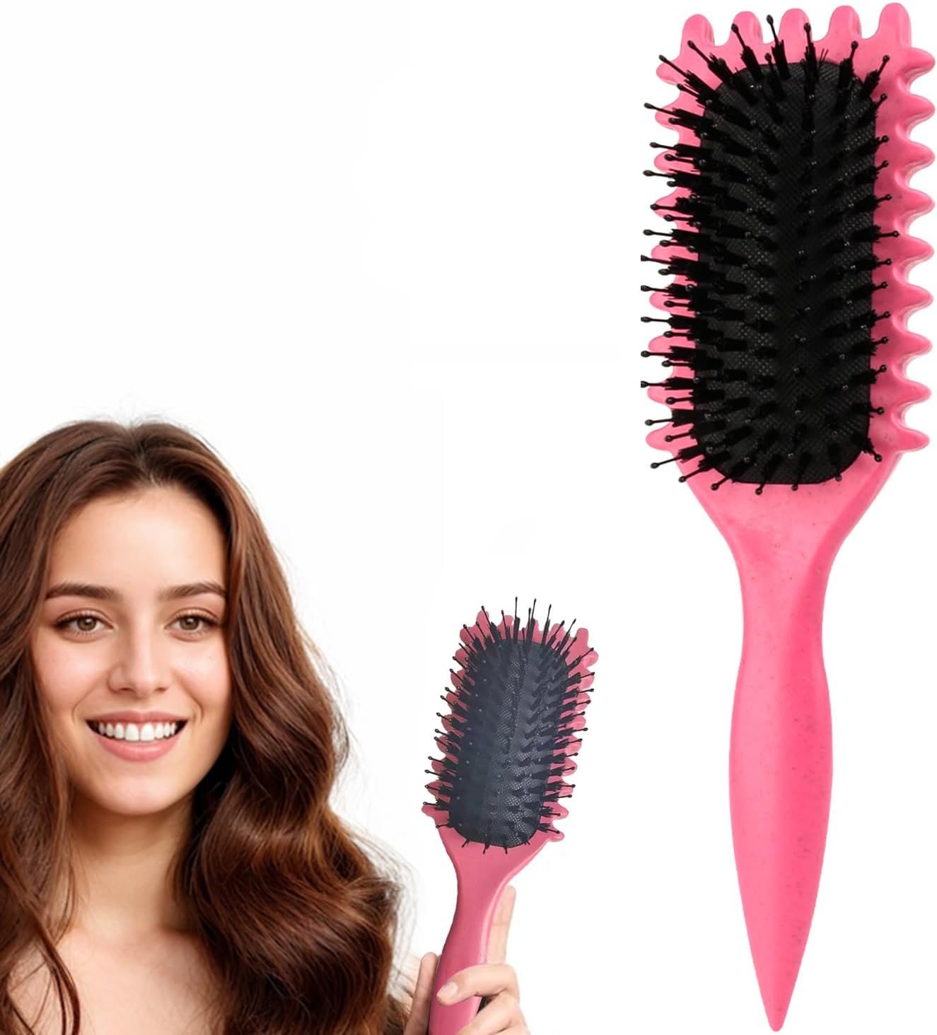Maxmana Secret Curl Defining Brush,Curly Styling Hair Brush for Detangling,Combi...