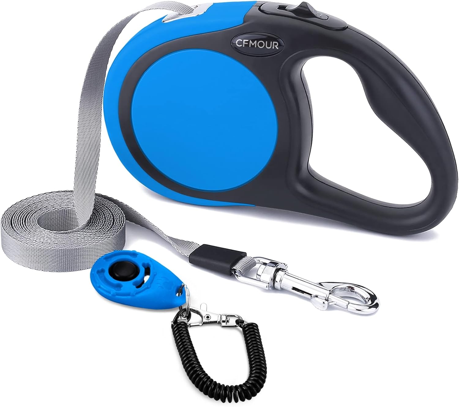 CFMOUR Retractable Dog Lead, 5m/50kg Blue Heavy-Duty Extendable Dog Leads for Me...