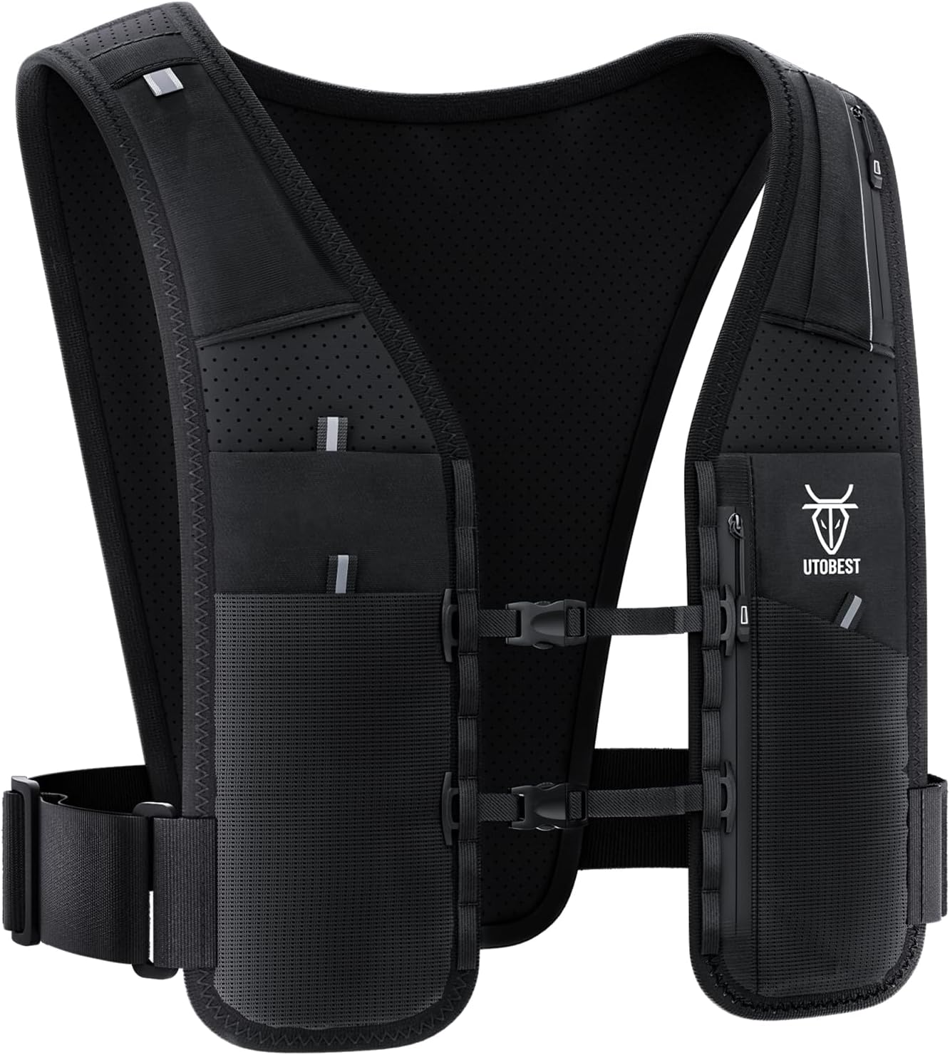 UTOBEST Running Vest 5L, Lightweight Reflective Running Hydration Vest with 7 Po...