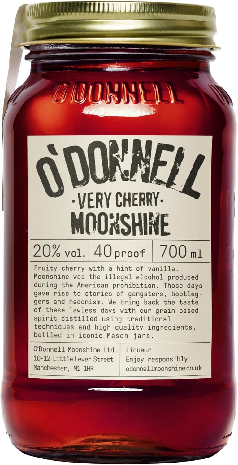 Premium O'Donnell Moonshine Liqueur, Unique "Very Cherry" with Natural Ingredien...