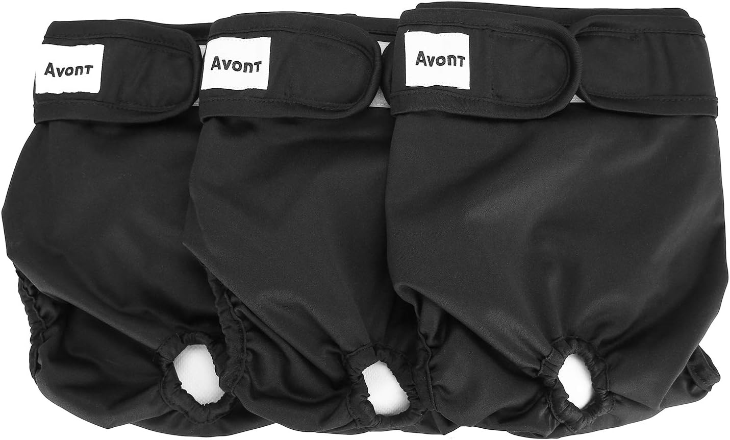 Avont 3 Pack Reusable Dog Diapers, Highly Absorbent Washable and Eco-Friendly Sa...