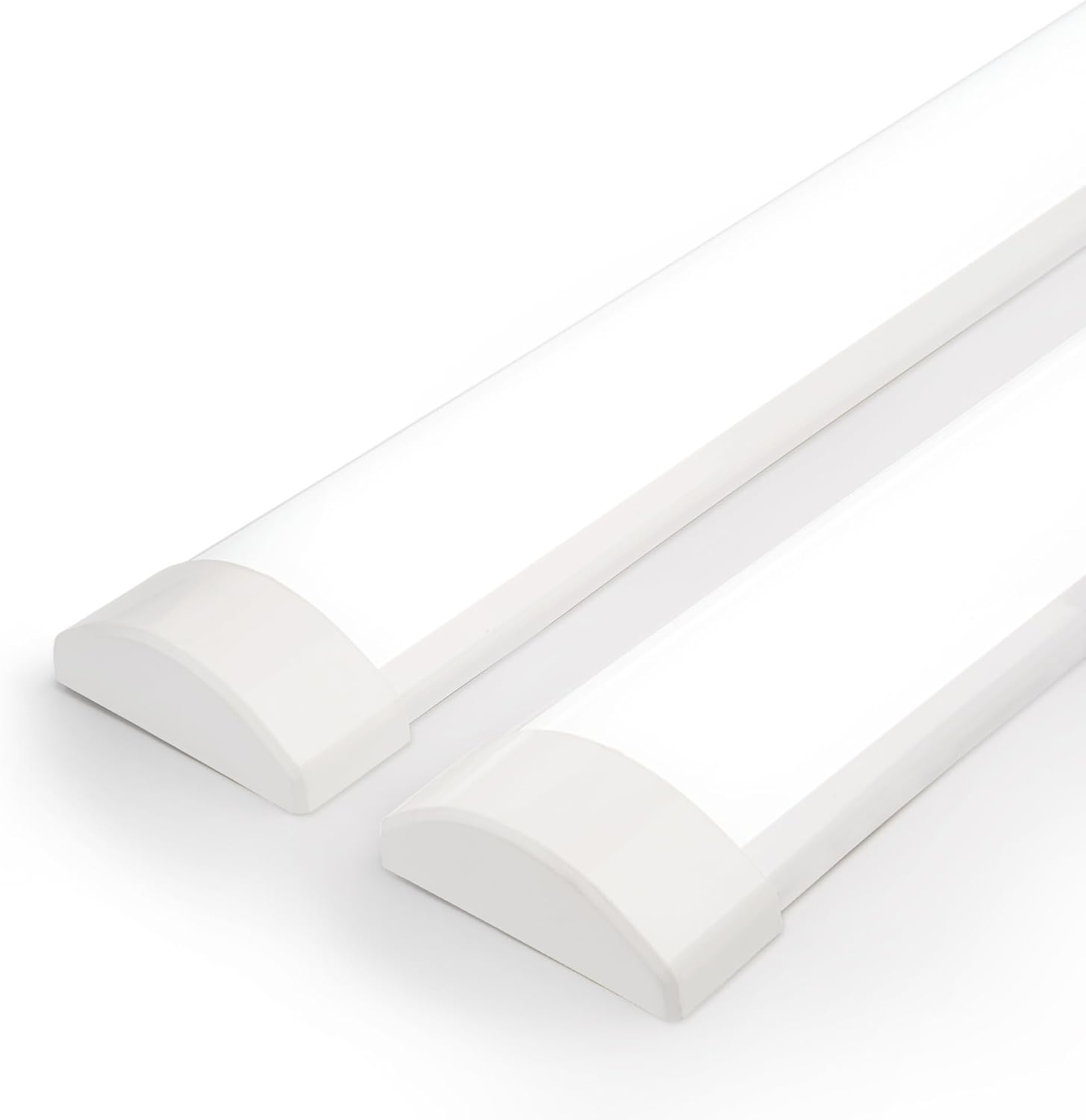 BrightFly 4Ft LED Batten Light, 3550LM 32W 6500K LED Tube Light, 2-Pack Slim Pro...