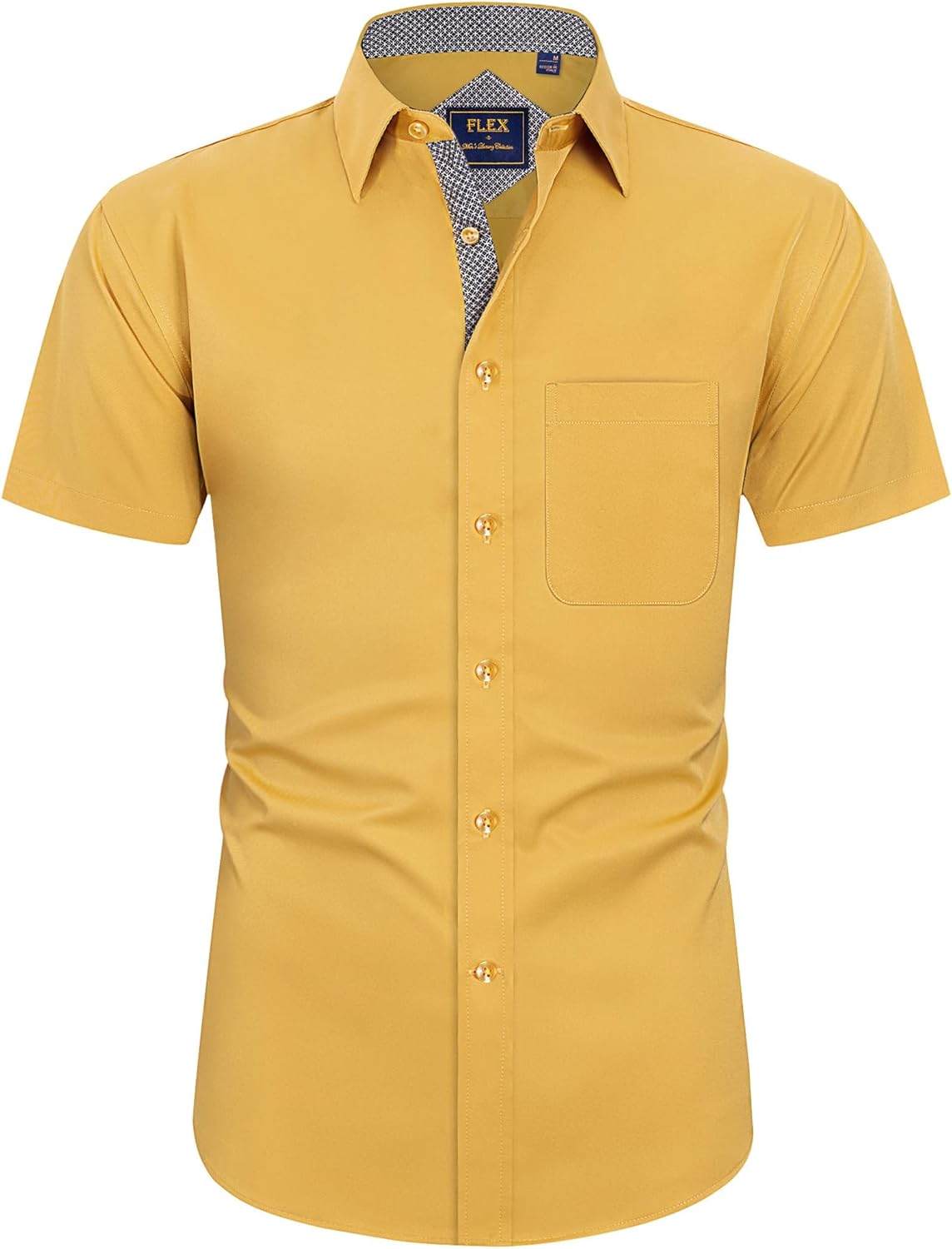 J.VER Men's Short Sleeve Dress Shirt Non Iron Stretch Regular Fit Summer Busines...