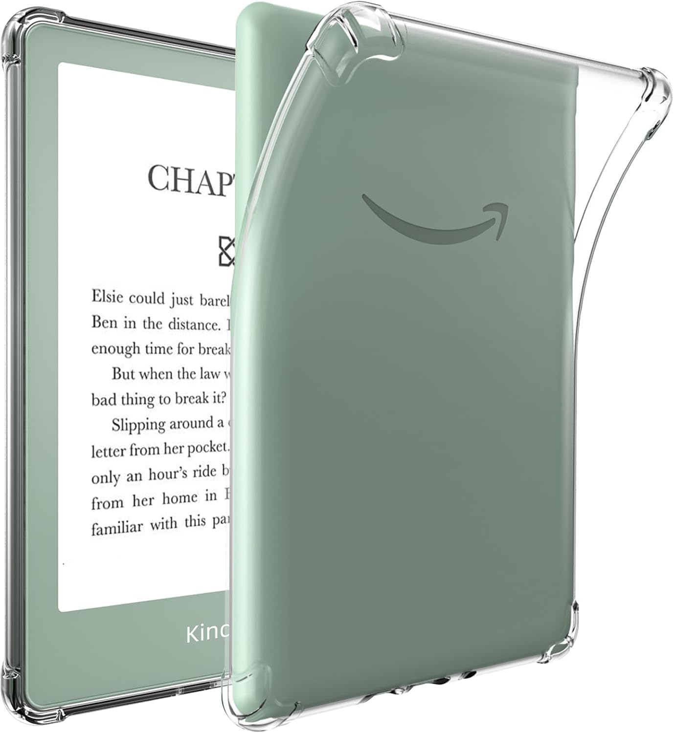 TQQ Clear Case for 6" Amazon Kindle 11th Generation 2024 and 2022, Thin Slim Sof...