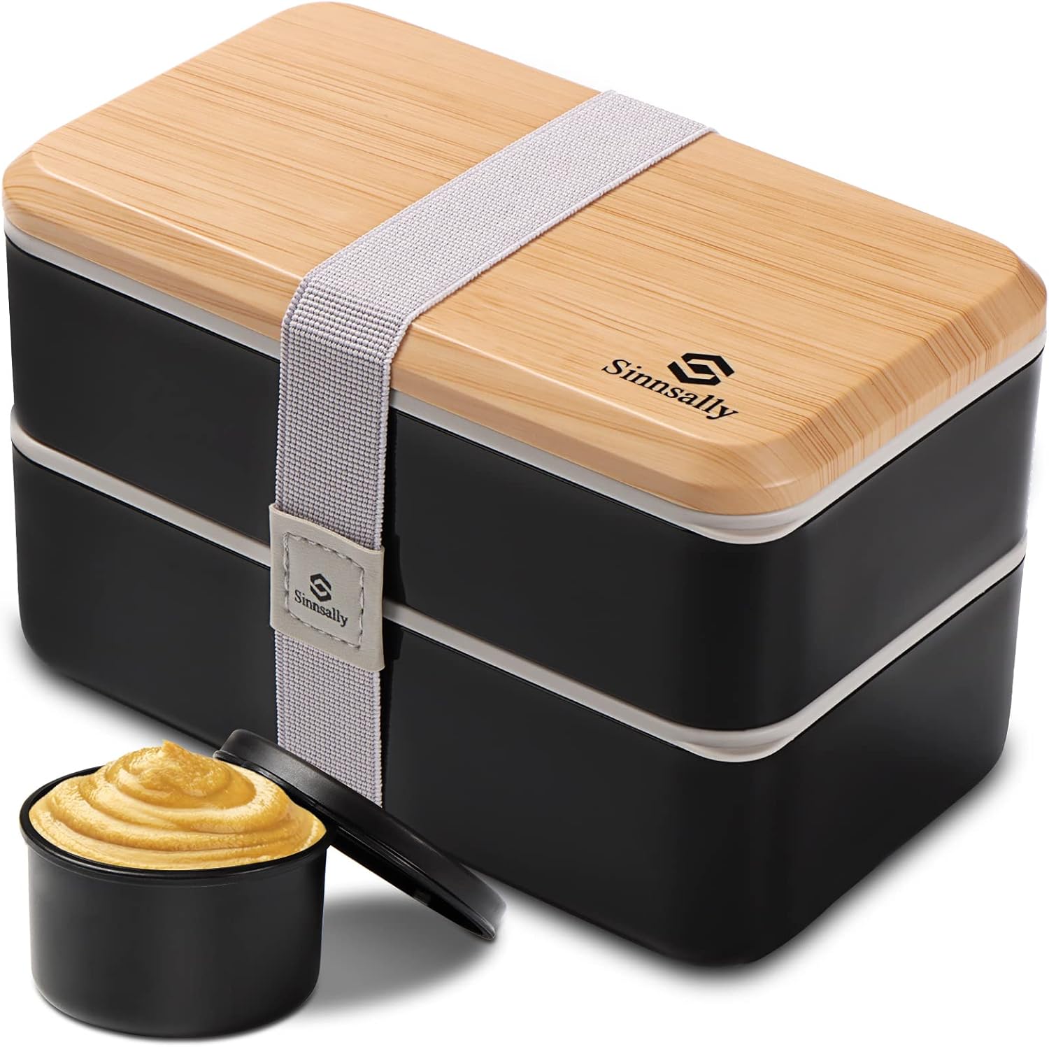 Sinnsally 1400ML Bento Box Lunch Boxes, Stackable Bento Lunch Box for Adults,Lea...