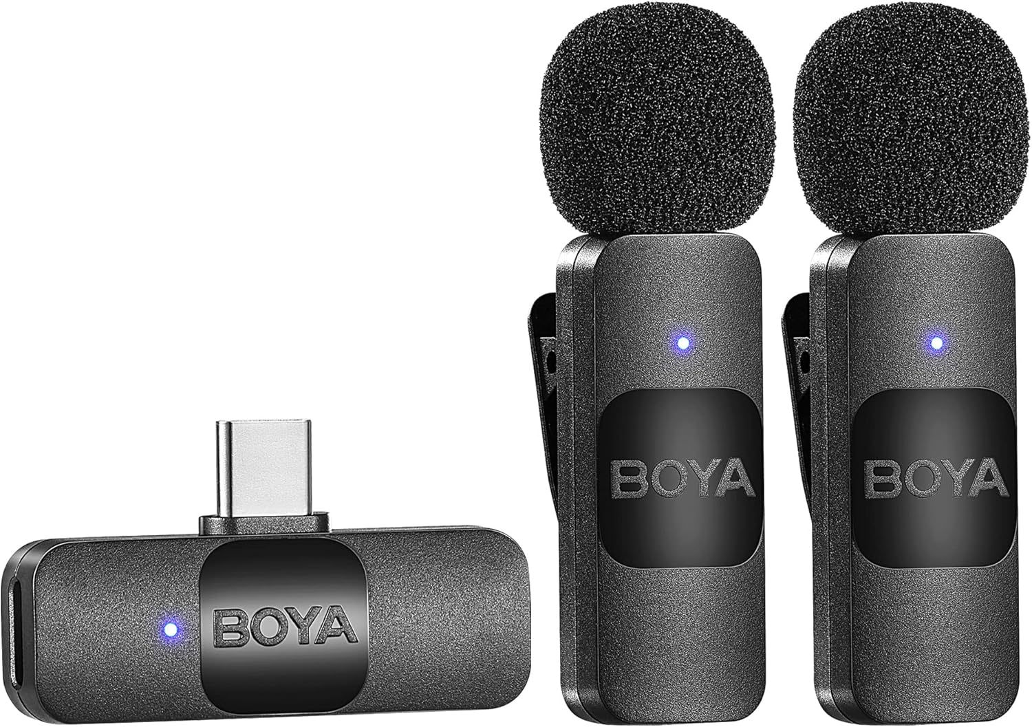 BOYA BY-V20 V2.0 Lavalier Microphone Wireless, Mini Lapel Mic with Noise Cancell...