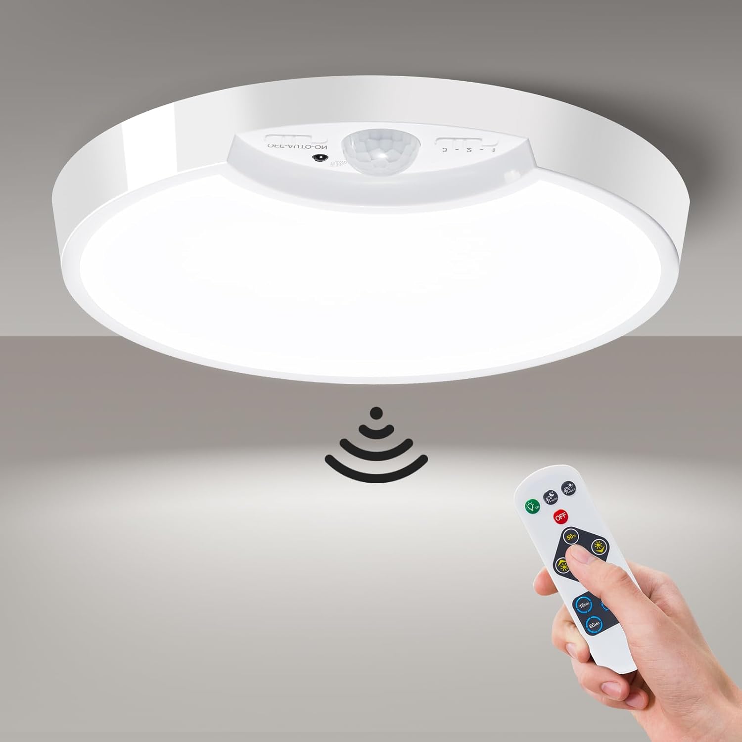 Homelist Rechargeable Motion Sensor Ceiling Light, 7.5inch 400LM Battery Ceiling...