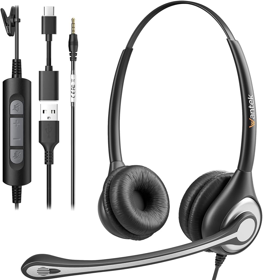 Wantek USB Headset With Microphone For Laptop, PC...