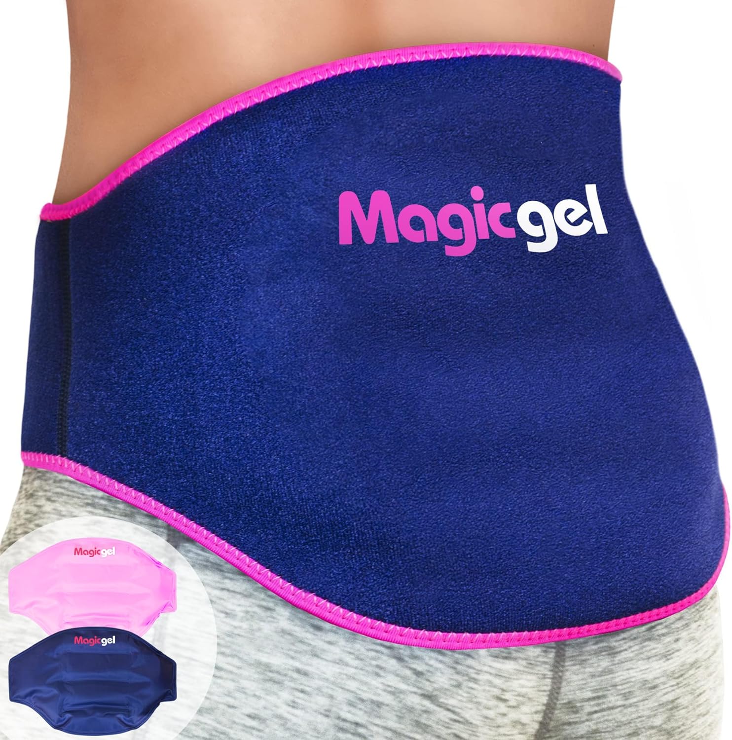 Magic Gel Ice Pack for Back Pain Relief | 2 Pack Lower Back Gel Wrap for Hot or...