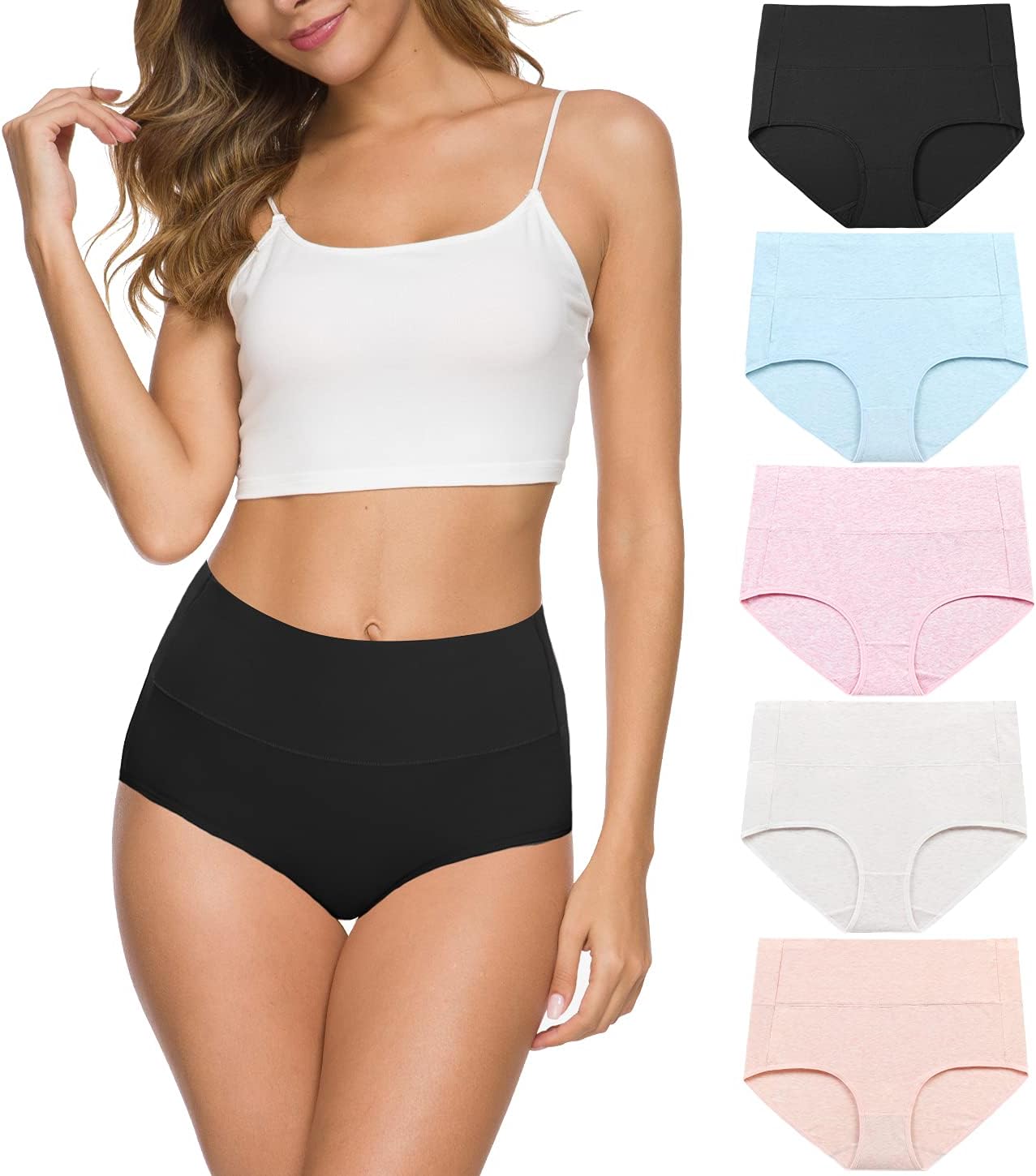 Wealurre Women High Waist Cotton Knickers C Section Underwear Ladies Full Covera...