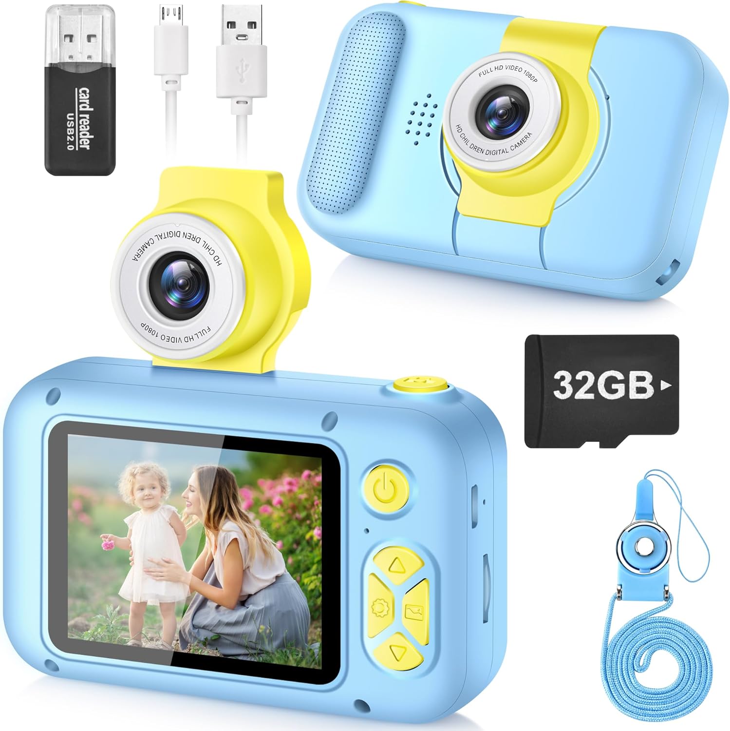 Kids Camera,ARNSSIEN Camera for Kids,2.4in IPS Screen Digital Camera,180°Flip Le...