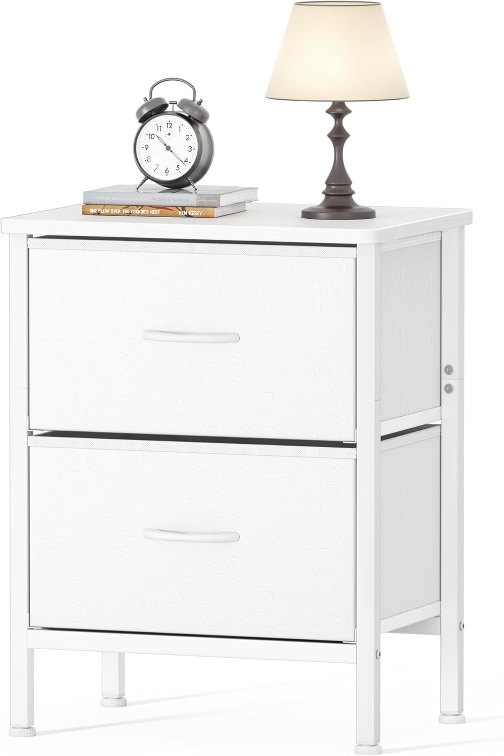 HOMIDEC Bedside Table, Bedroom Bedside Cabinet, Storage Nightstand Side Table wi...
