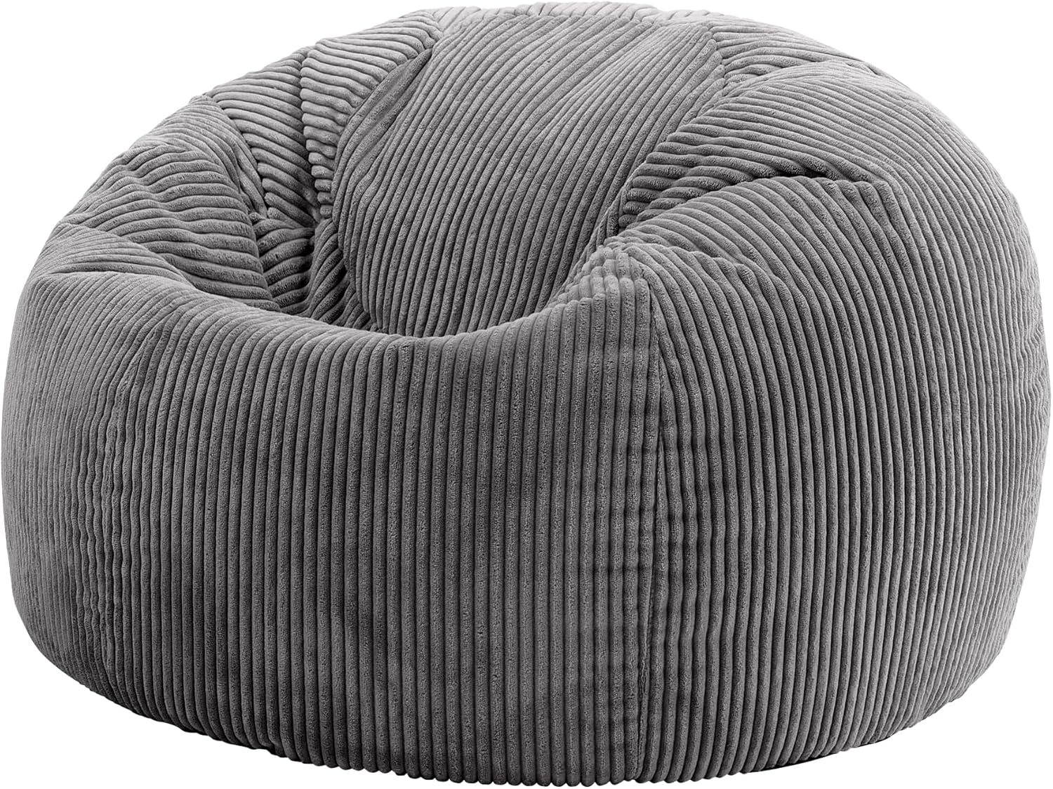 icon Kingston Cord Bean Bag, Charcoal Grey, Large Adult Bean Bag Chair with Fill...