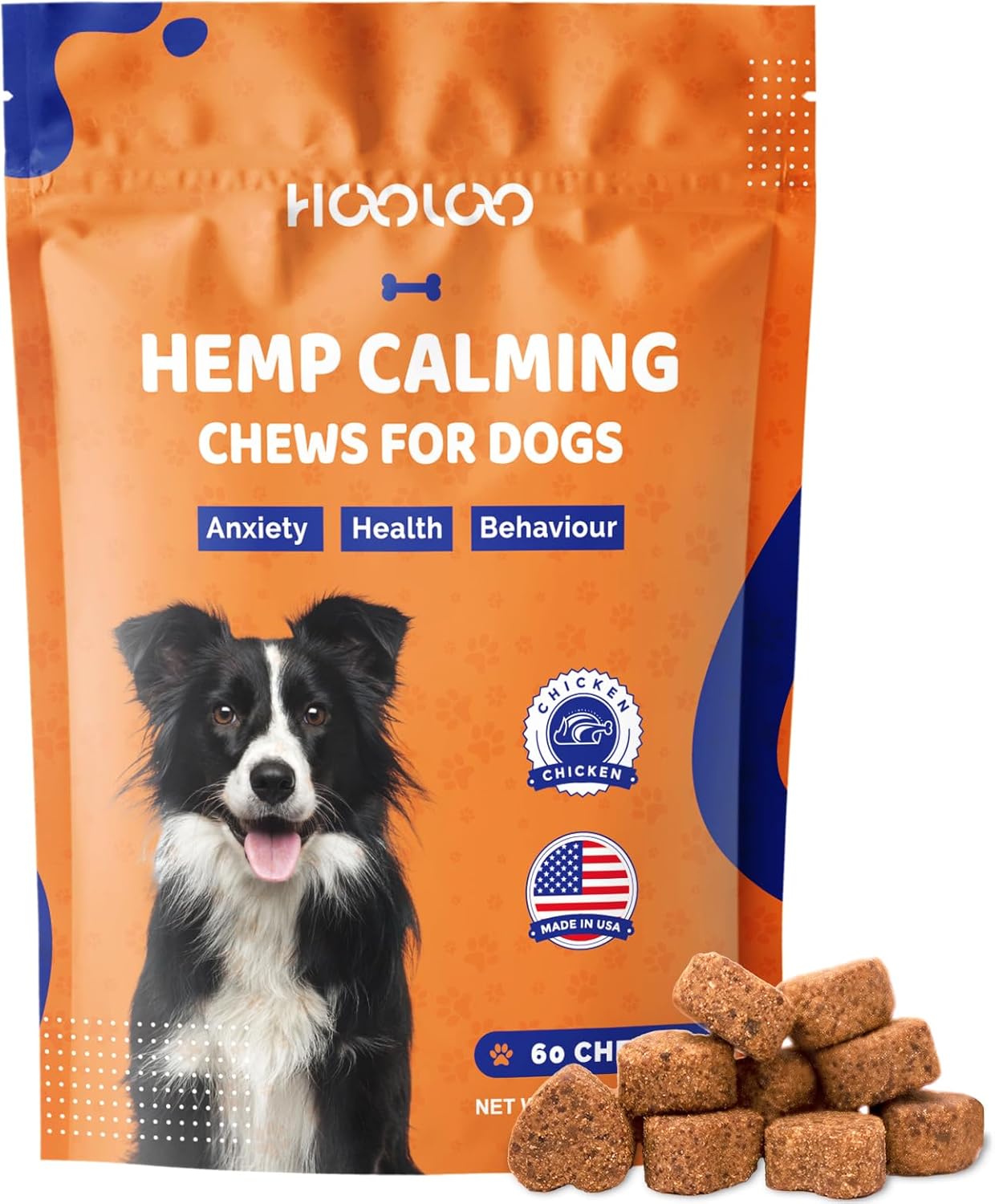 Calming Dog Treats, 60 Count Hemp Calming Treats For Dogs | Reduce Stress, Fear,...