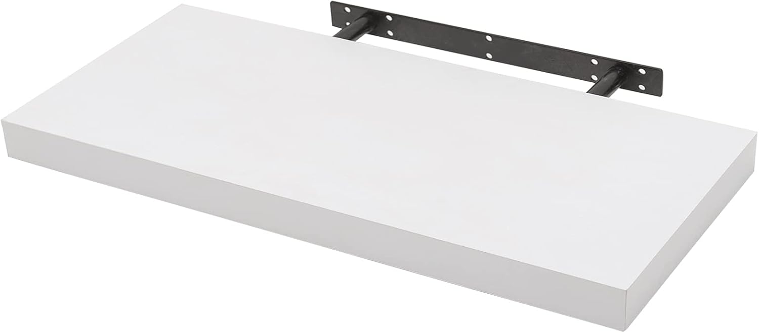 WOLTU Floating Shelves, Unique White Floating Shelves with Strong Bracket, Ideal...