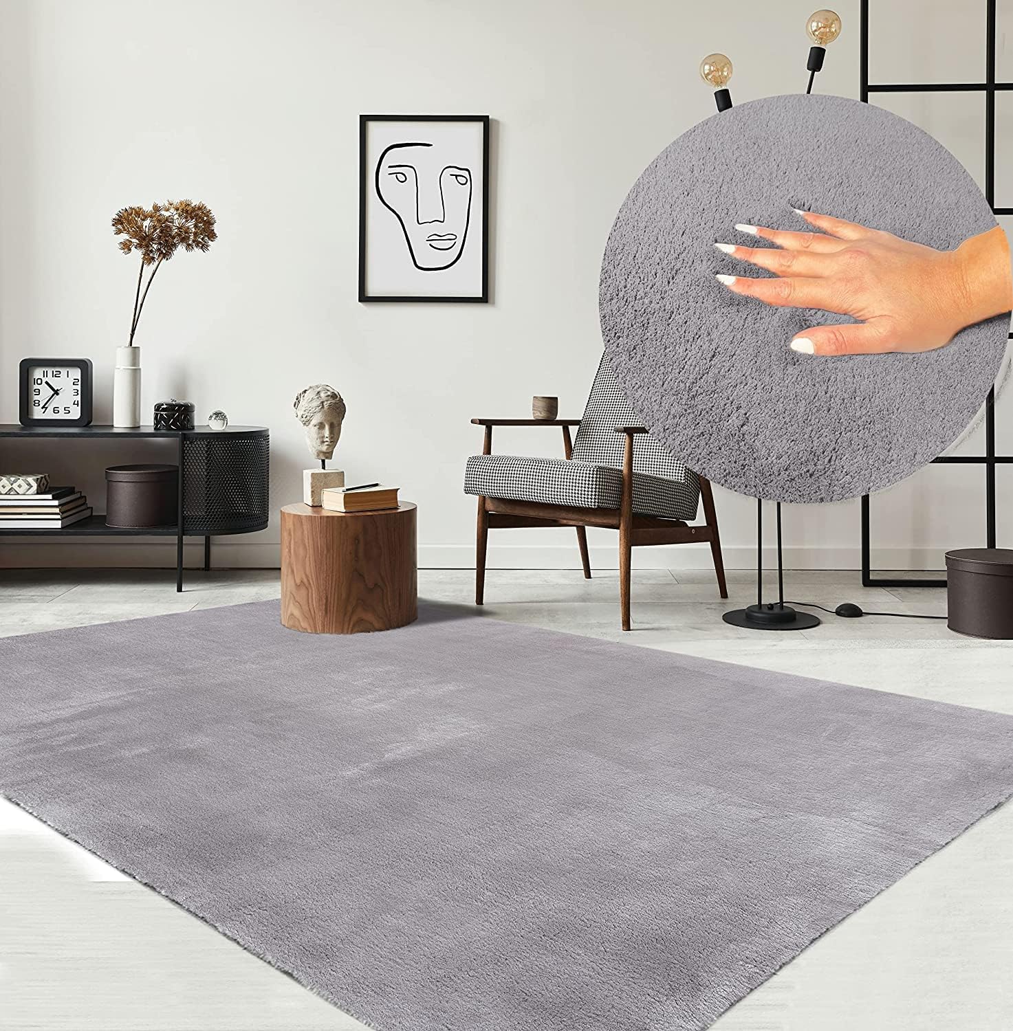 Luxurious Relax Modern Fluffy Short Pile Rug, Premium Non-Slip Underside Carpet,...