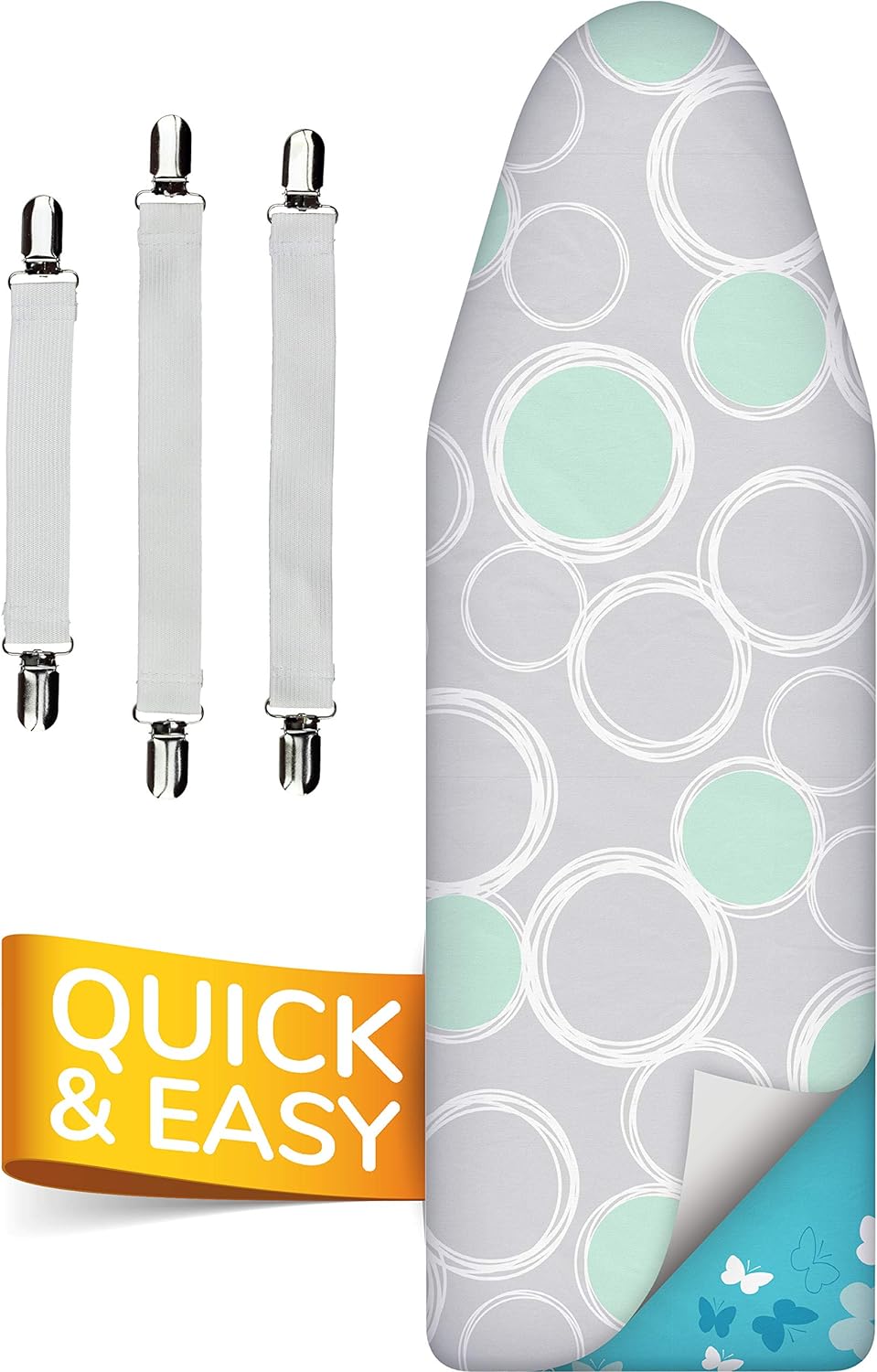 Super Soft 5 Layer Turbo Ironing Board Covers 125 x 45 cm - 50% faster with High...