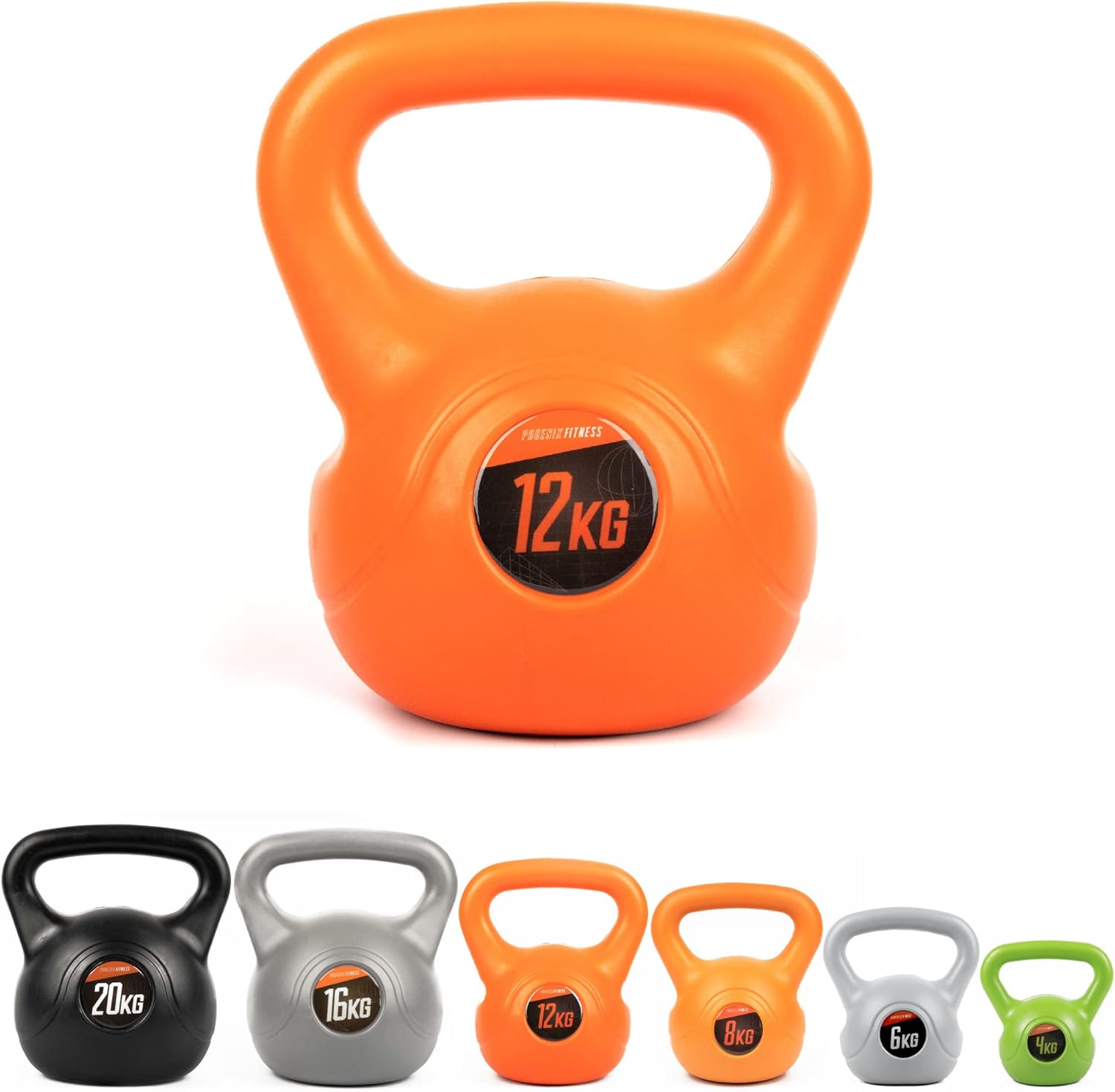 Phoenix Fitness 4KG, 6KG. 8KG, 12KG, 16KG and 20KG Kettlebell - Heavy Weight Ket...