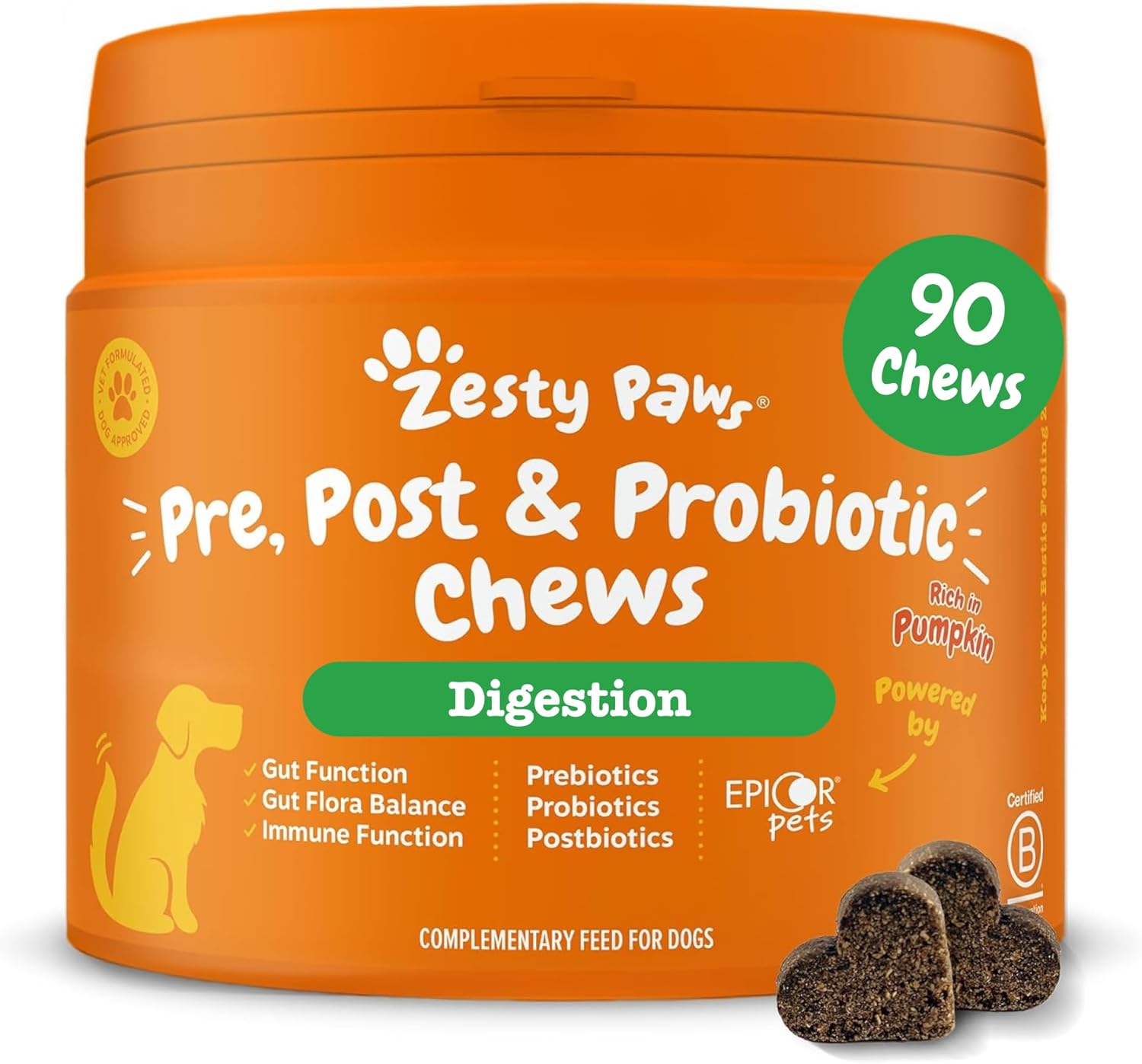 Zesty Paws Probiotics for Dogs | Supports Gut & Digestive Health | Probiotic Sup...