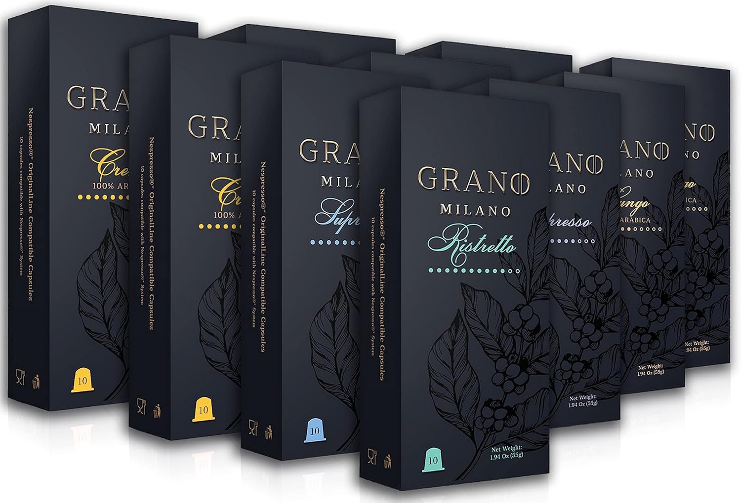100 Grano Milano Capsules | Variety Pack | Nespresso* Compatible pods | 100% Pur...