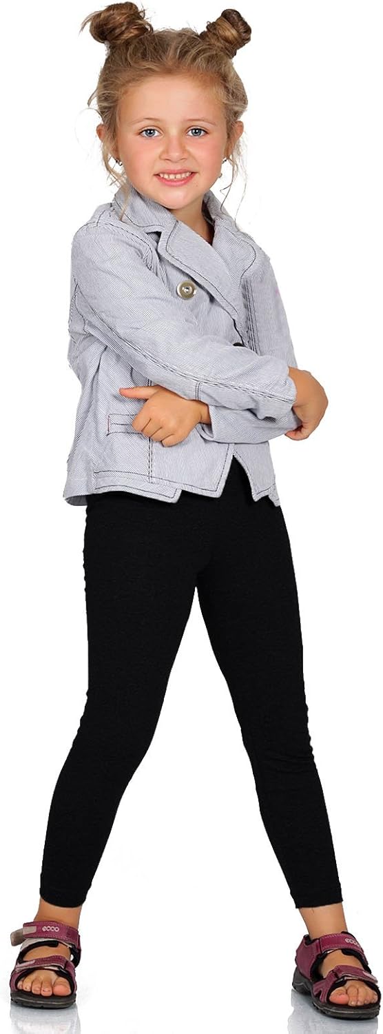 FUTURO FASHION Girls Children Full Length Plain Cotton Leggings Cycling Casual W...