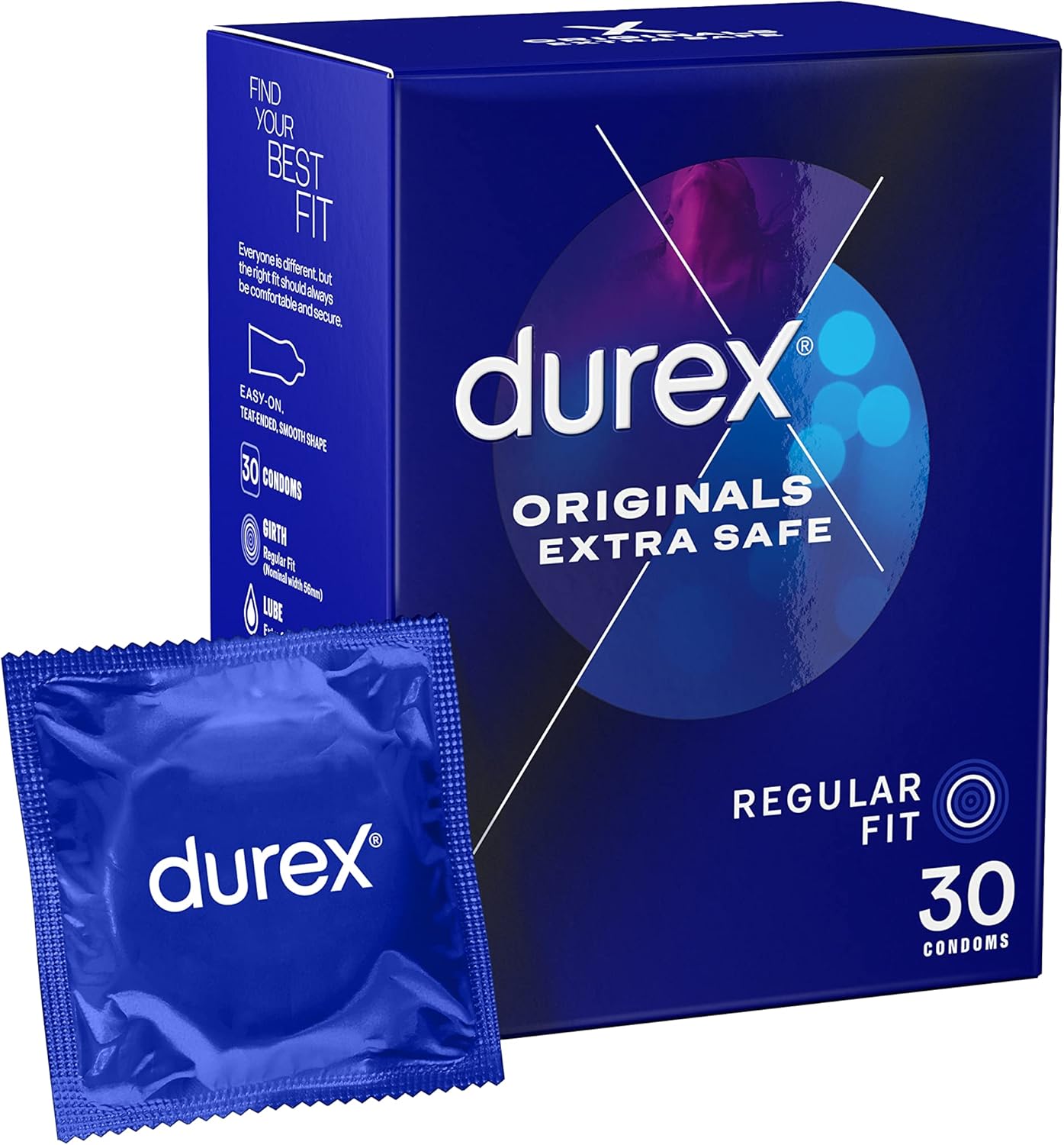 Durex Originals Condoms, Special Regular Fit Condoms, High-Quality 30 Pack, Enha...