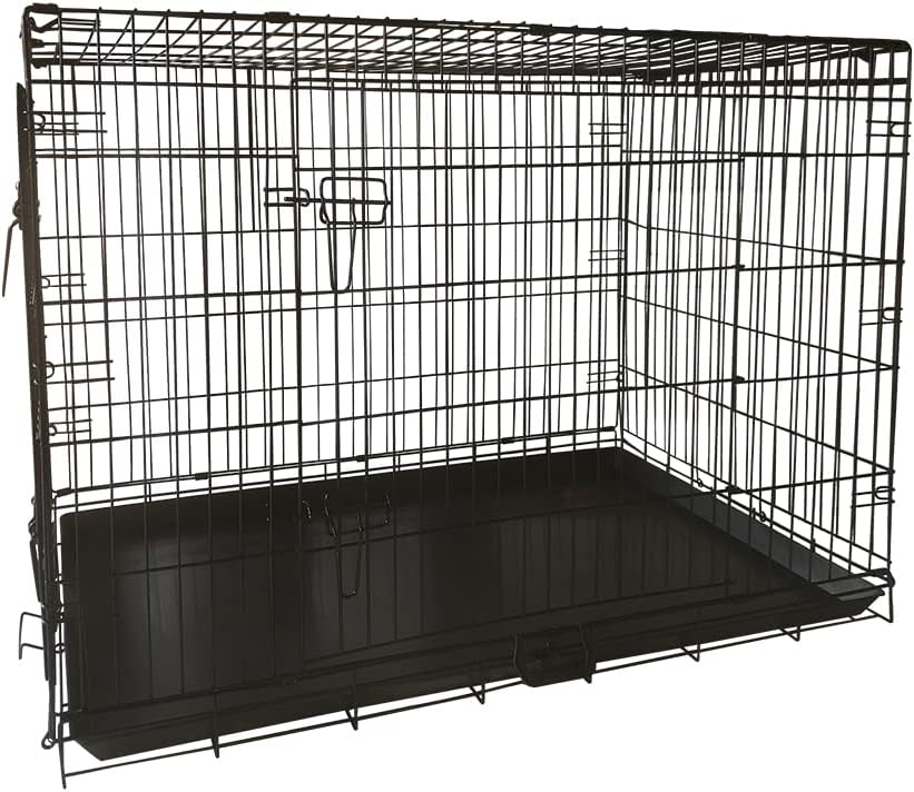 Signzworld Puppy Dog Crate 2 Doors 42 inch with Removal Tray Folding Metal Pet T...