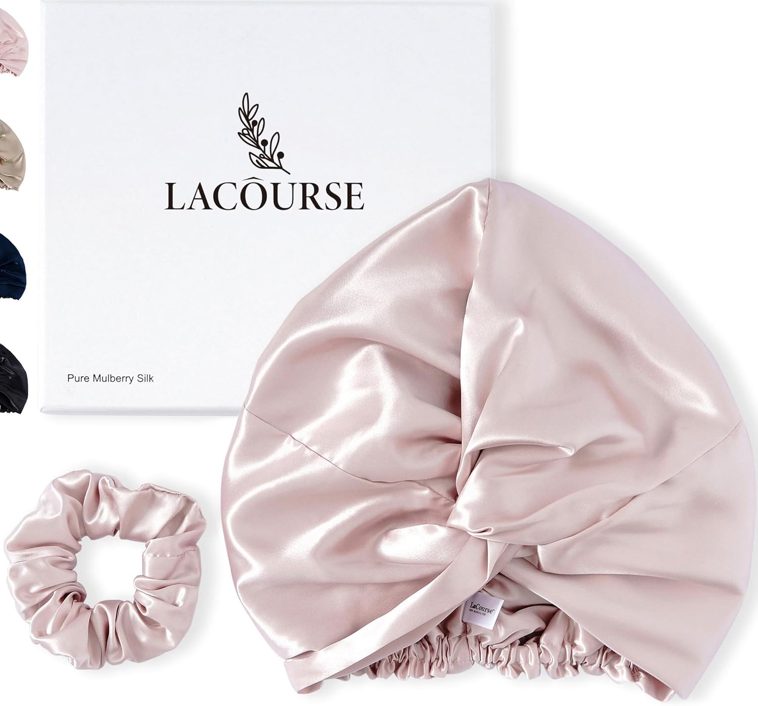 LaCourse 100% Genuine 22Momme Silk Bonnet for Sleeping, Double-Layered Mulberry...