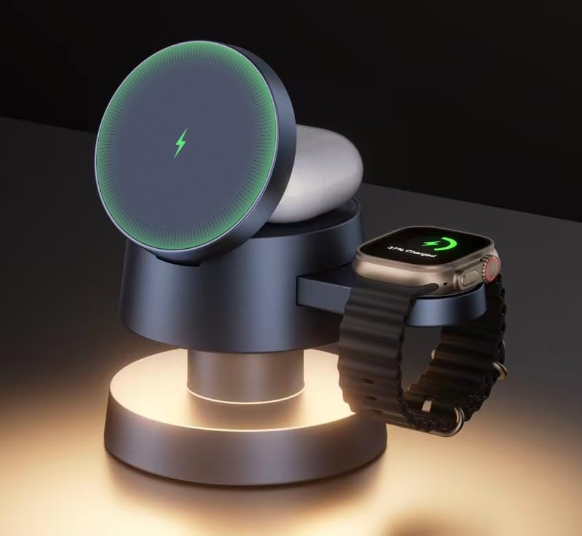 iVANKY for iPhone 16 Pro Max 4 in 1 Wireless Charging Station Cube with Night-La...