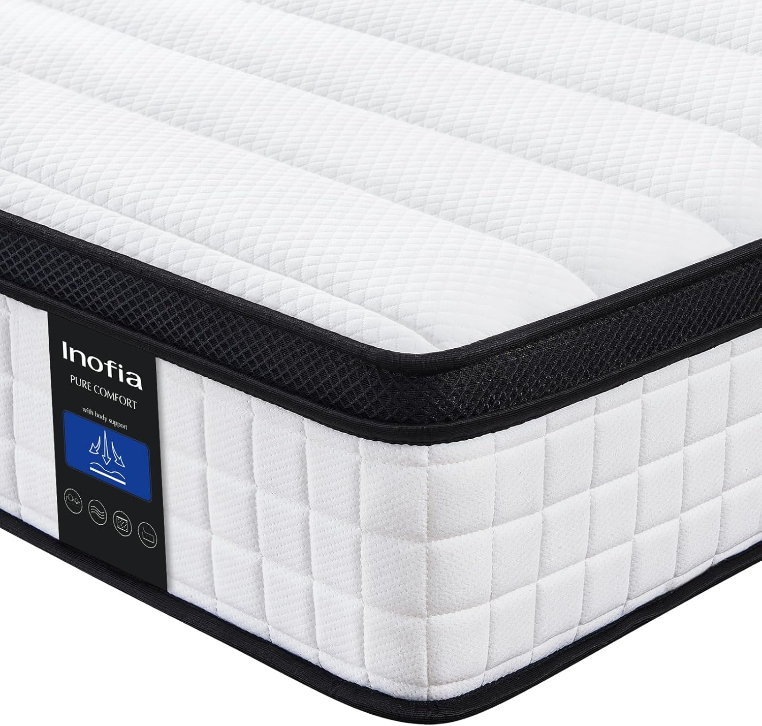 Inofia Single Memory Foam Sprung Mattress 10.6 Inch,3FT Spring Mattress with Inn...