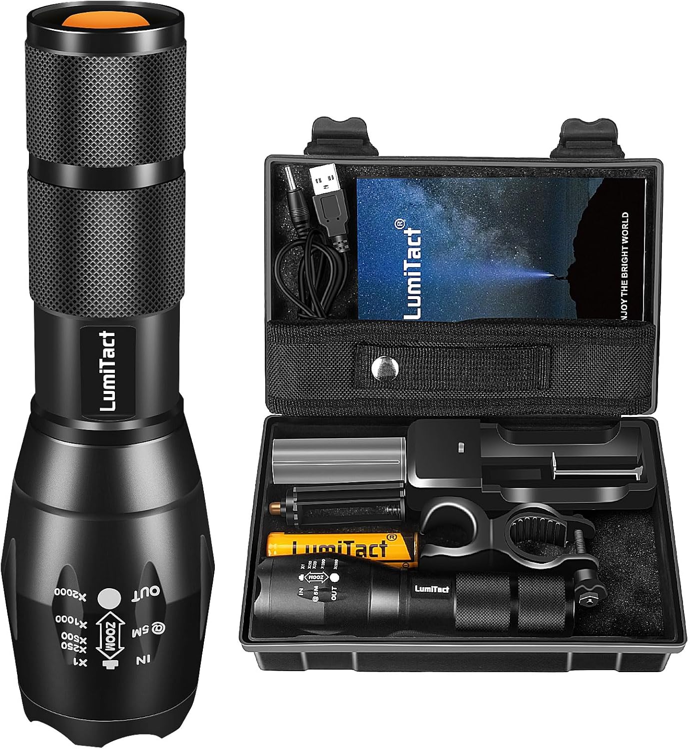 Lumitact G700 Led Torch Rechargeable Super Bright Led Tactical Flashlight 300000...