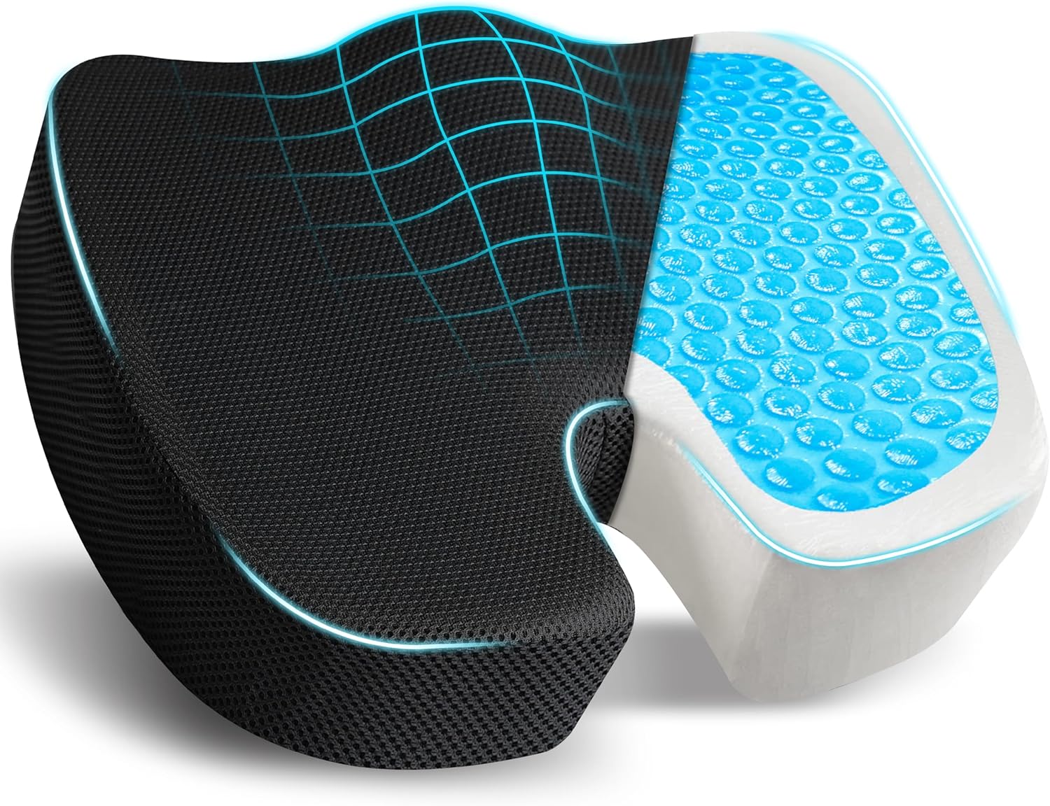 EcoNour Coccyx Cushion | Memory Foam Pain Relief Cushion for Back Support | Scia...